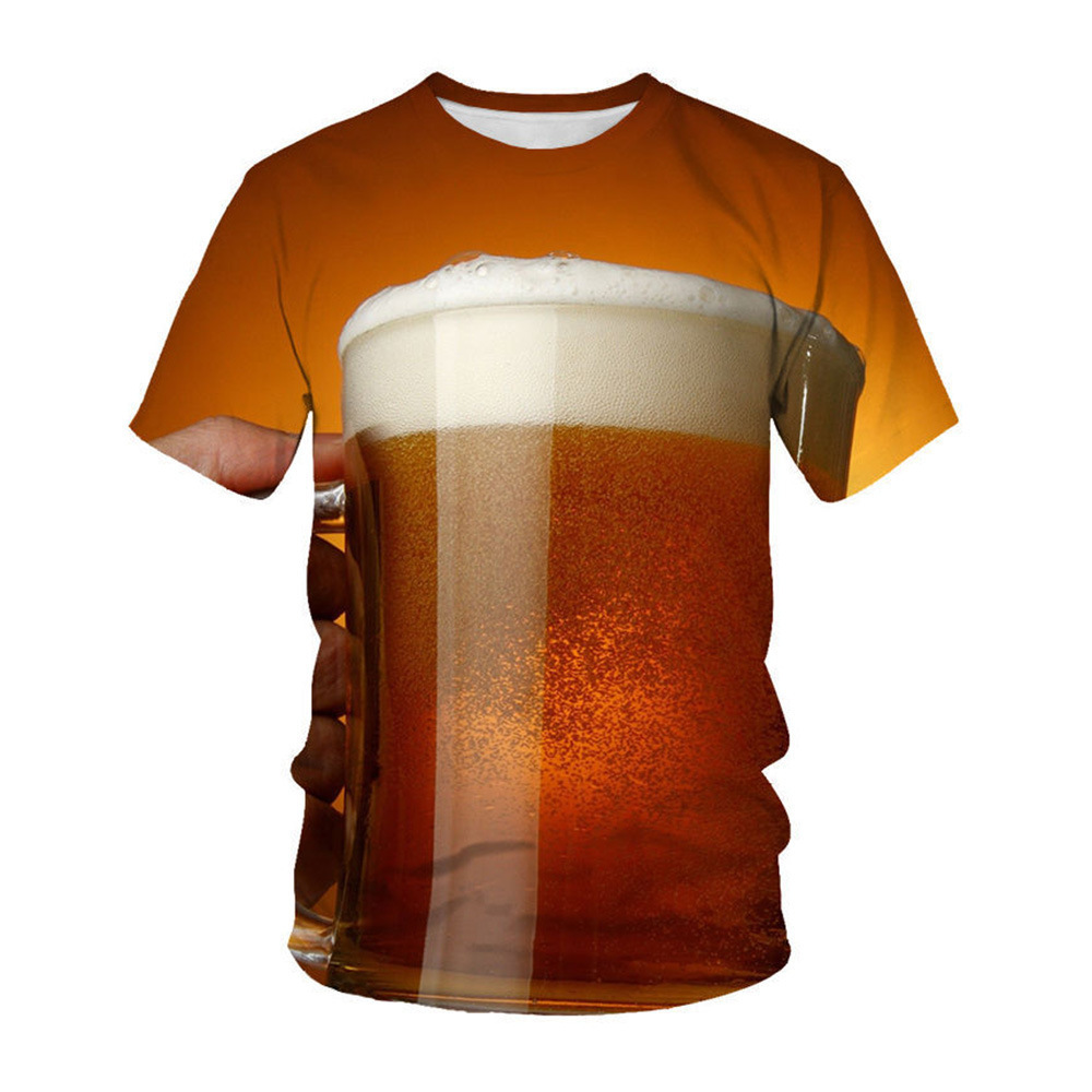 Fashion 3D Print Beer Bubble Short Sleeve T-Shirt