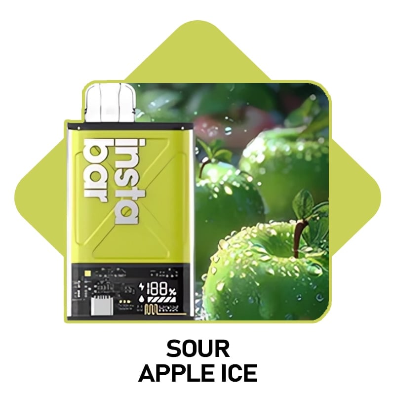 Sour Apple Ice & INSTABAR Ultra 12000 PUFFS