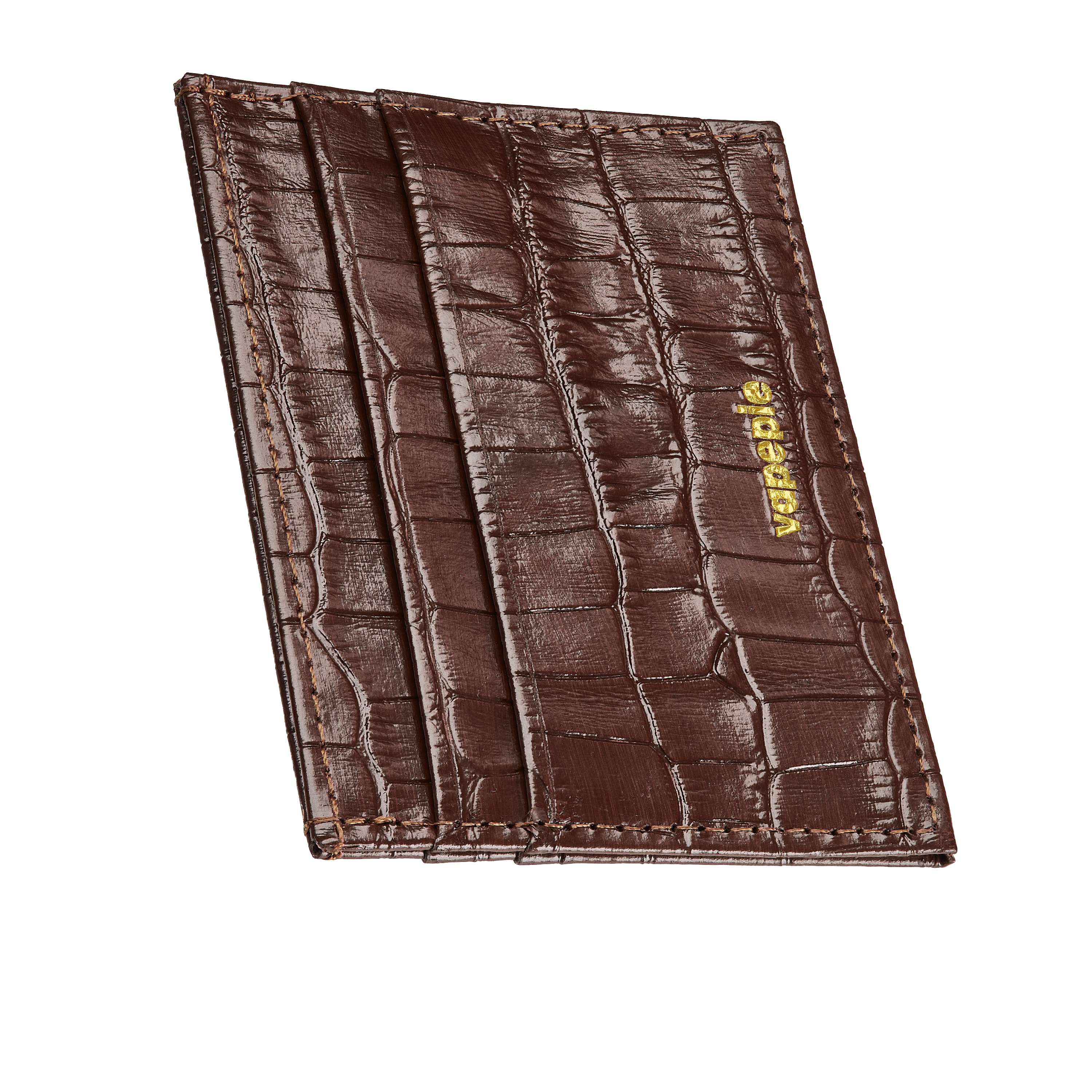 VAPEPIE Crocodile Leather Card Holder – Slim RFID-Blocking Wallet for Men, Minimalist Front Pocket Design with Premium Texture