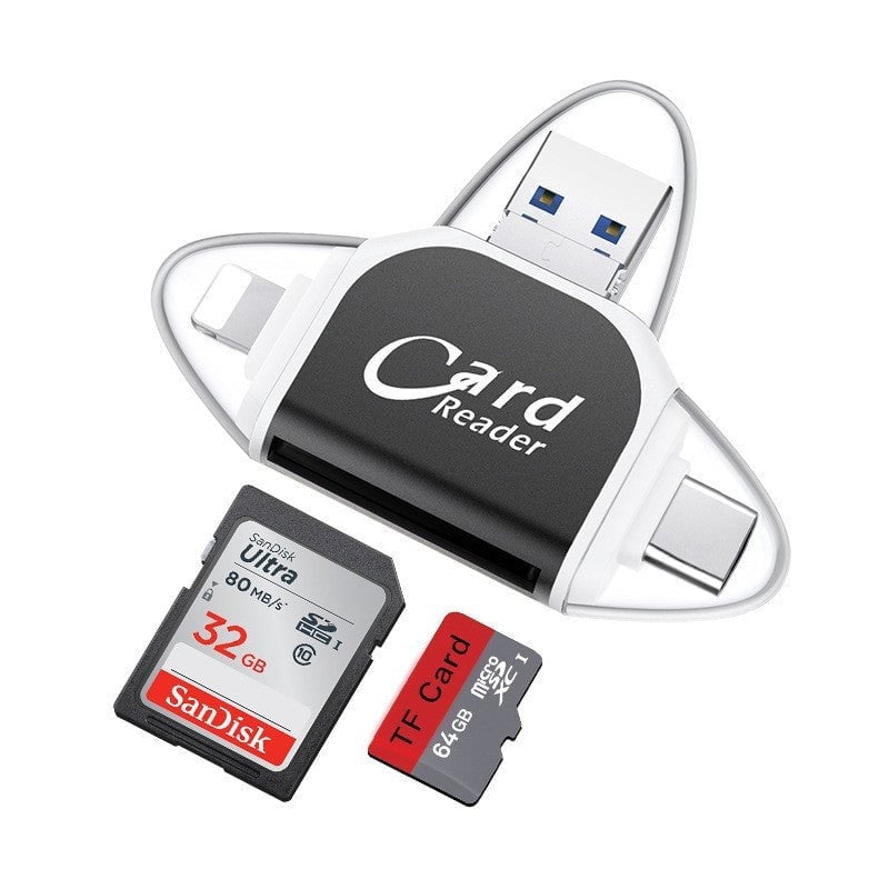 Multi-Port 4 in 1 Universal SD TF Card Reader