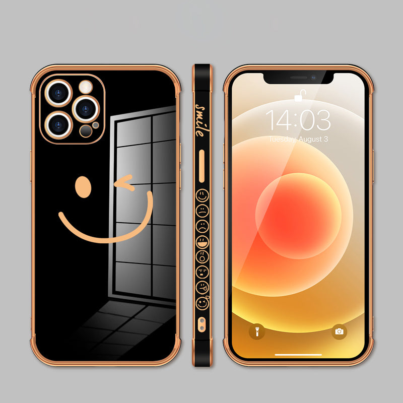 Side Smiley Face Pattern Case Cover For iPhone