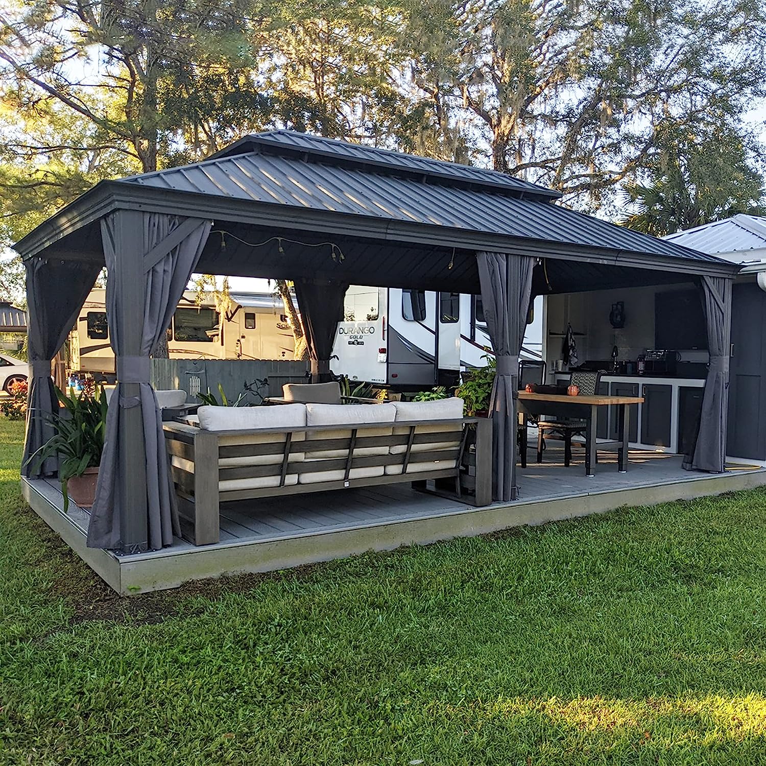 ð¥Limited Time Promotionð¥12′ft X 20′ft Permanent Hardtop Gazebo Alumi