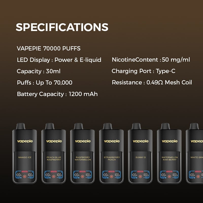 VAPEPIE Mega 70000 Puffs Disposable - Monster 70K Puff Capacity