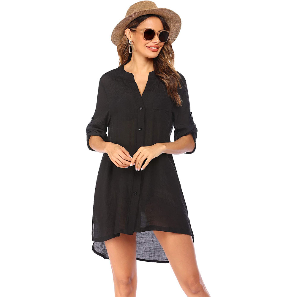 Castillotigo™ Cubierta de traje de baño con cuello en V para mujer