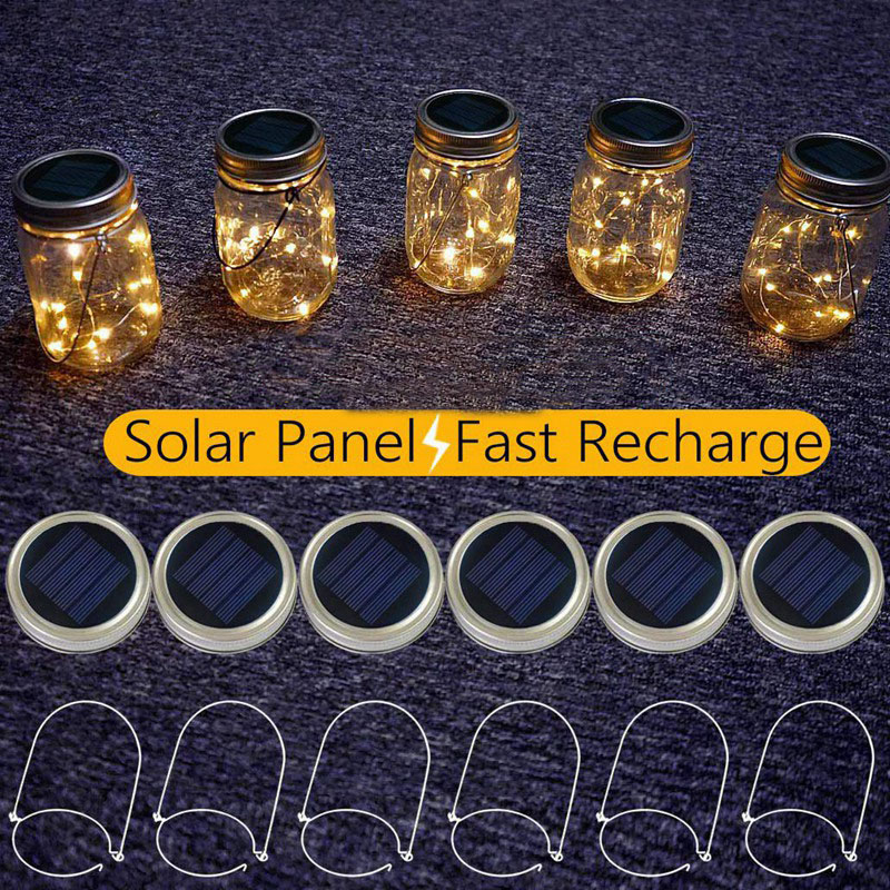 Solar-Powered Mason Jar Fairfly Lights Lids