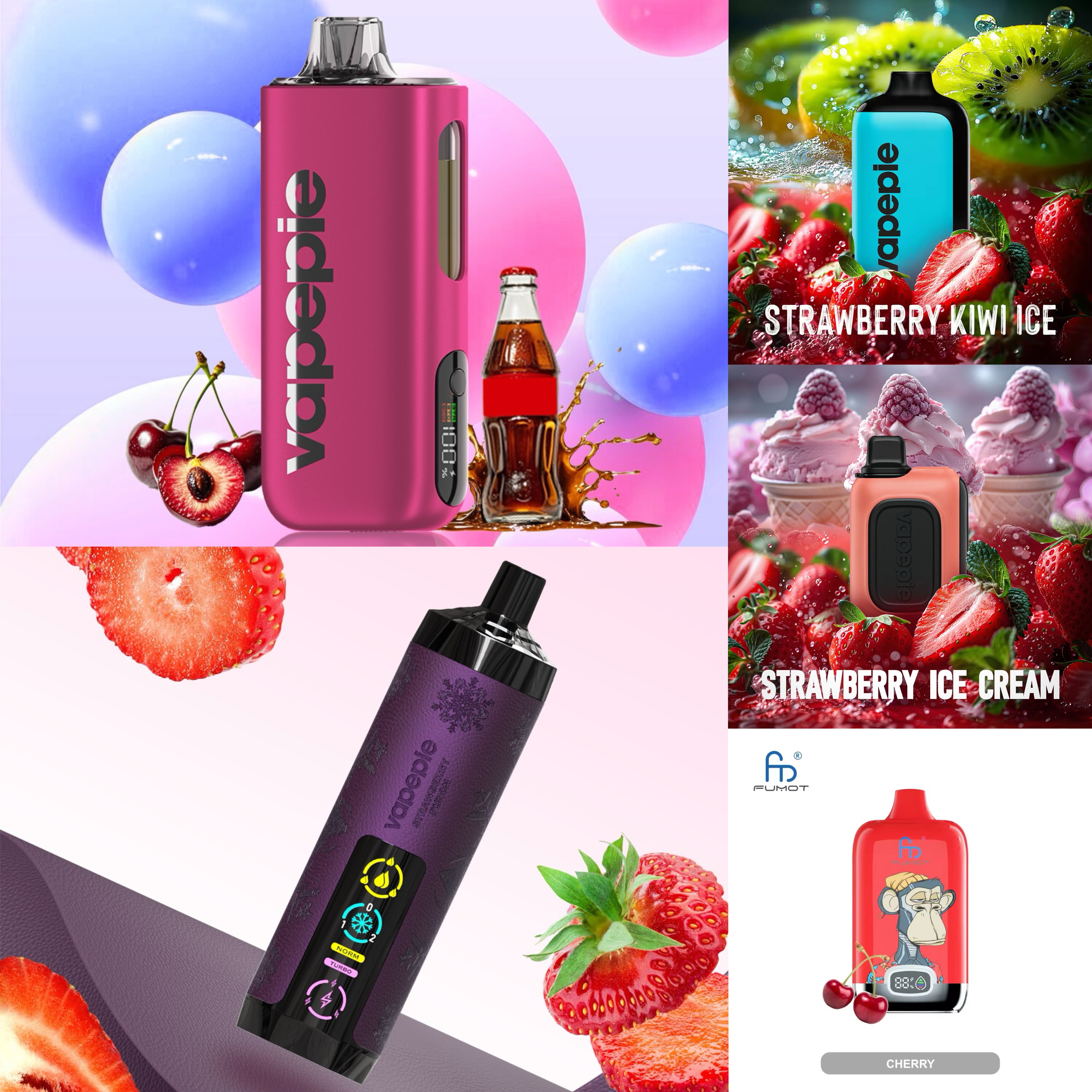 [🍑Save 18%] VAPEPIE Top 5 Flavor Combo Pack - 5PCS【Exclusive U.S. Warehouse Deals】