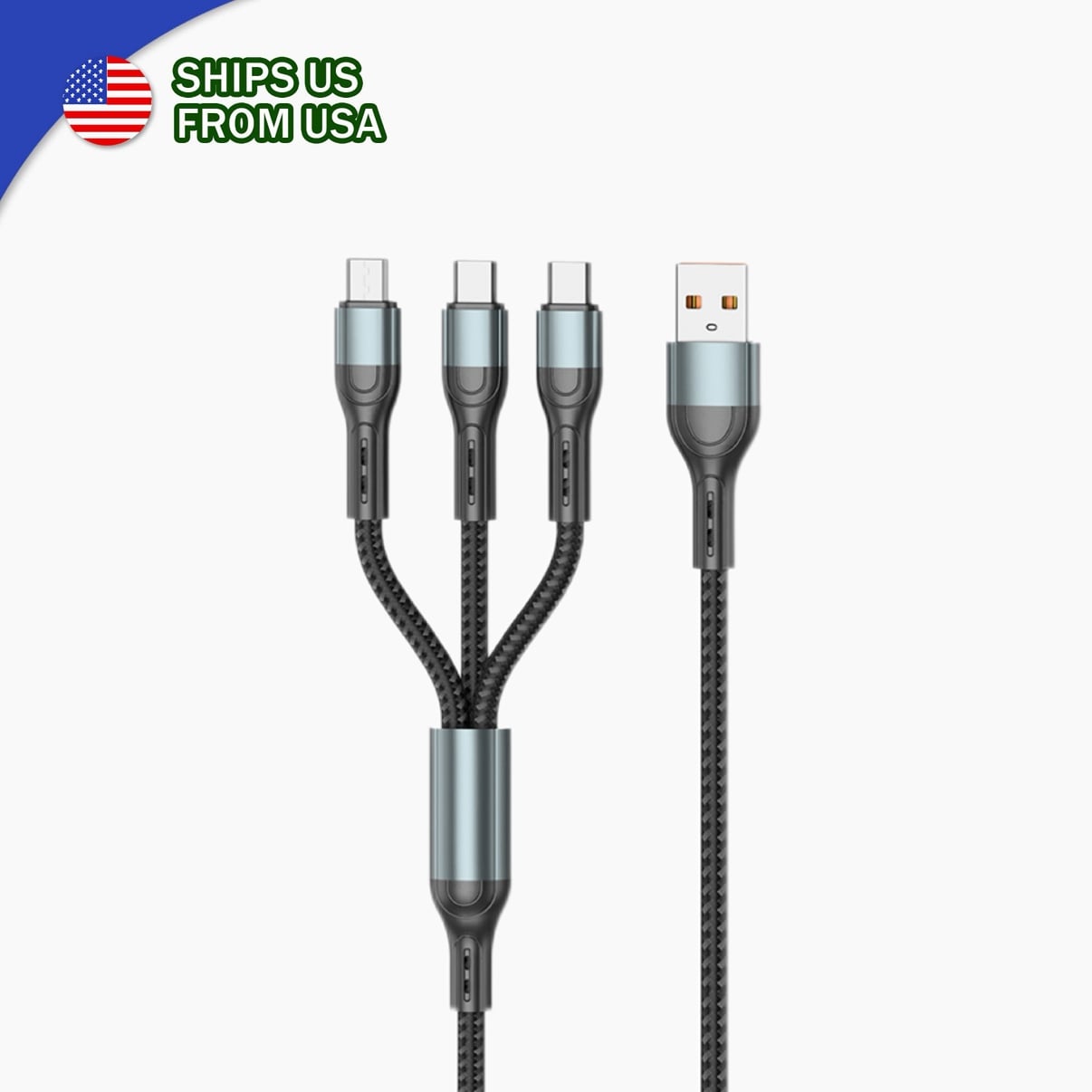 VAPEPIE 3-in-1 LED Flow Light Charging Cable【U.S. Warehouse Deals】