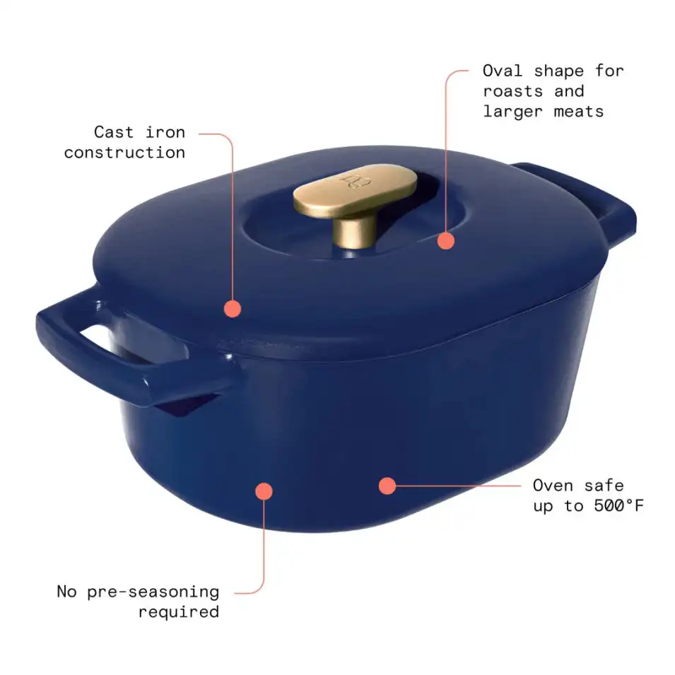 Enamel Dutch Oven, Blueberry Pie by Drew Barrymore Clearance Warehouse EU