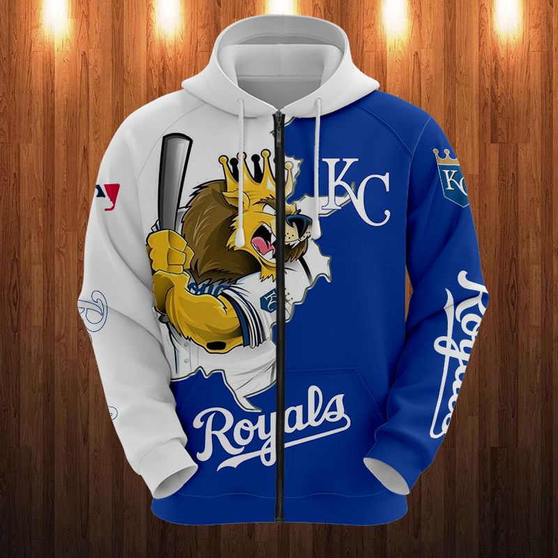 KANSAS CITY ROYALS HOODIES 3D MASCOT DESIGN