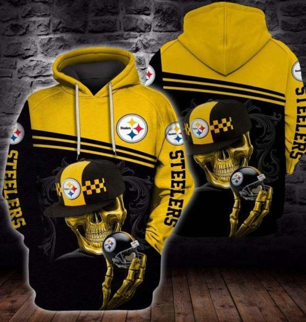 PITTSBURGH STEELERS 3D HOODIE SKULL 105