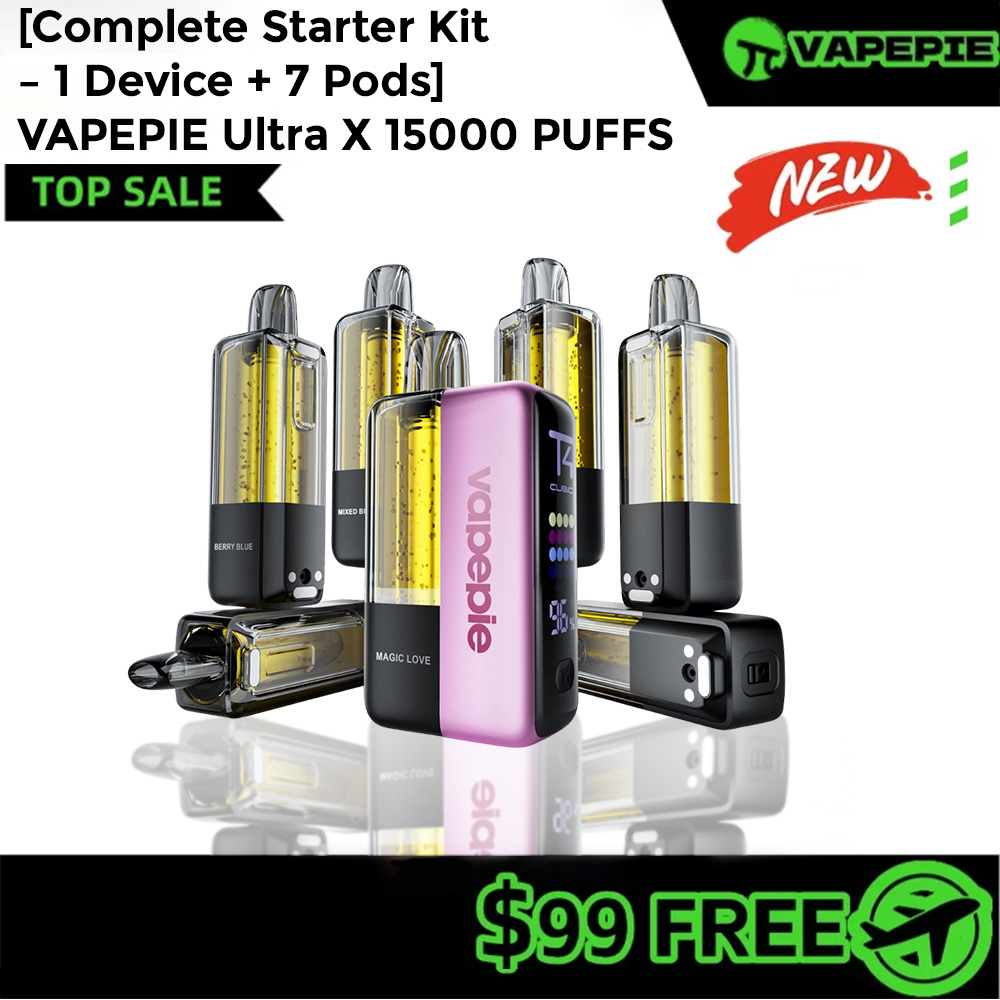 [Complete Starter Kit – 1 Device + 7 Pods] VAPEPIE Ultra X 15000 PUFFS