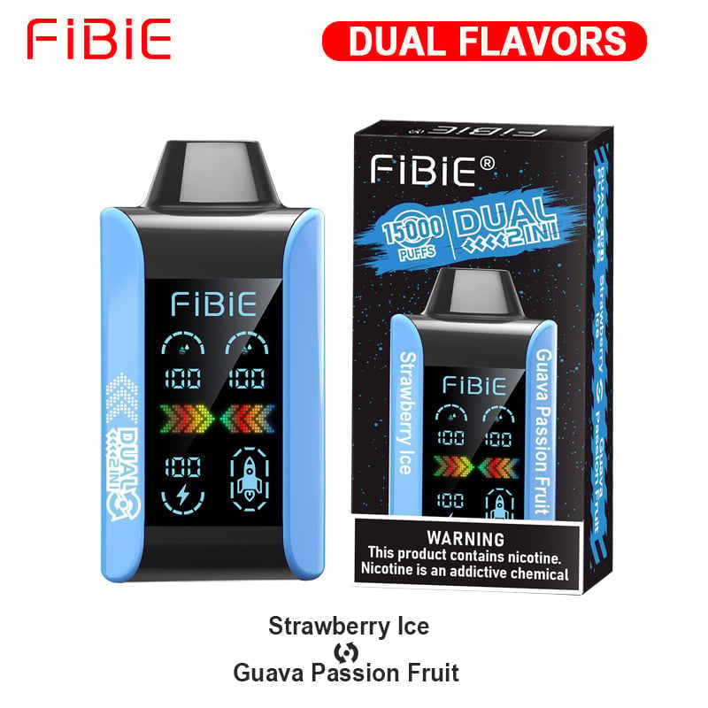 STRAWBERRY ICE & GUAVA PASSION FRUIT - FIBIE 15000  PUFFS (Dual Flavors)