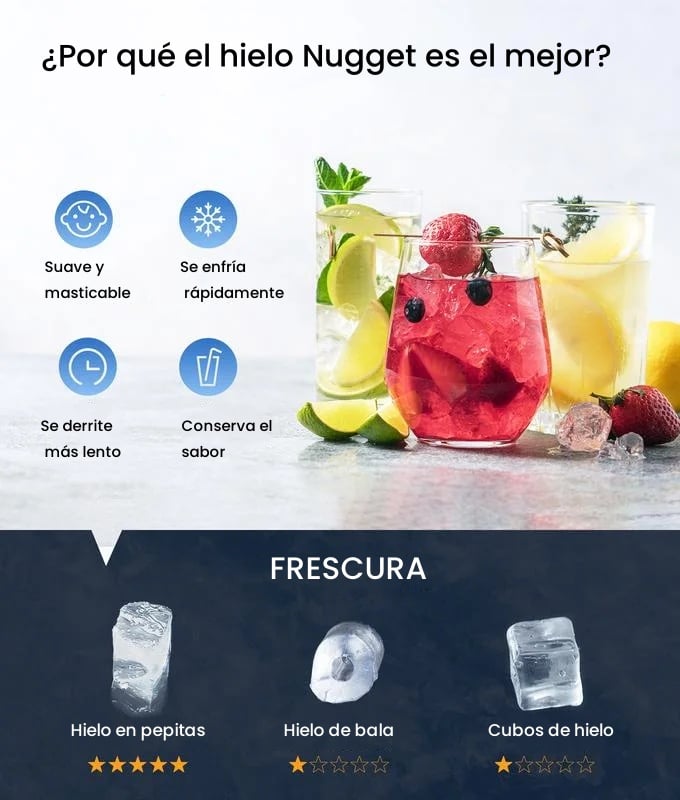 Encimera para hacer hielo sónico Ice Cube Nugget