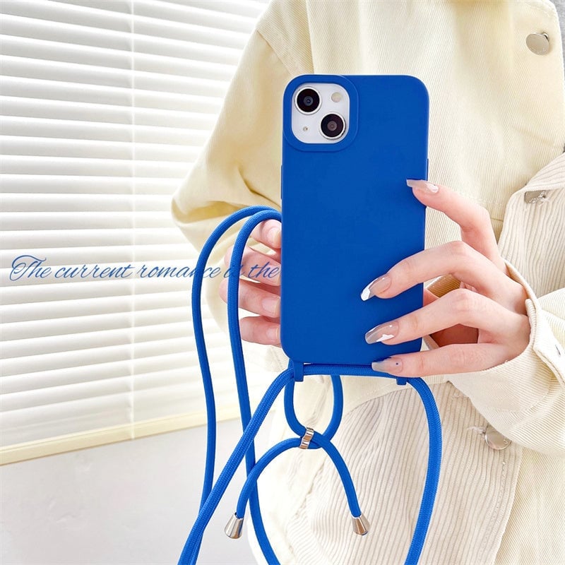 Solid Silicone Lanyard Case for iPhone