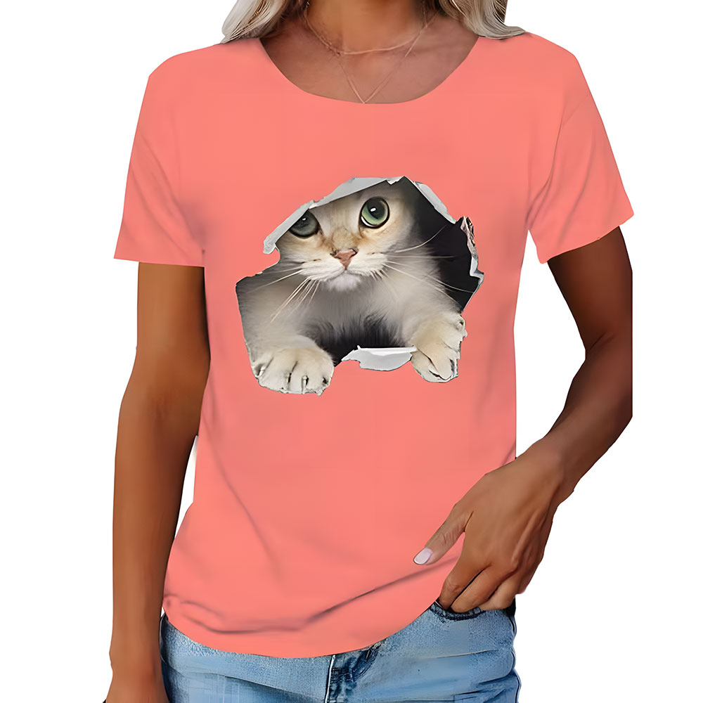 Castillotigo™ Mangas cortas con estampado de gatos lindos