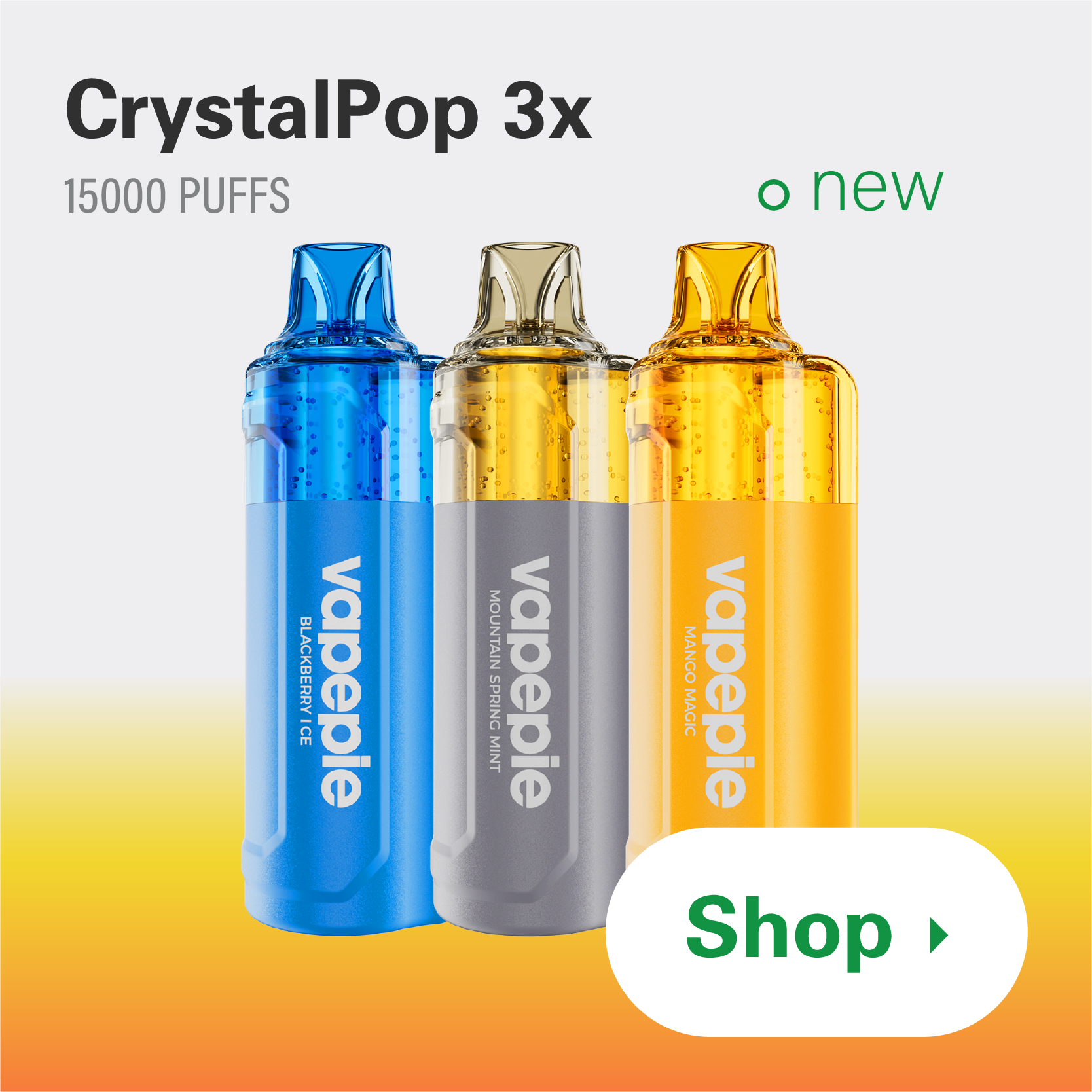 [Buy 3 Get 1 Free] AUVAPEPIE Crystal Pop 15000 PUFFS【AU ONLY】