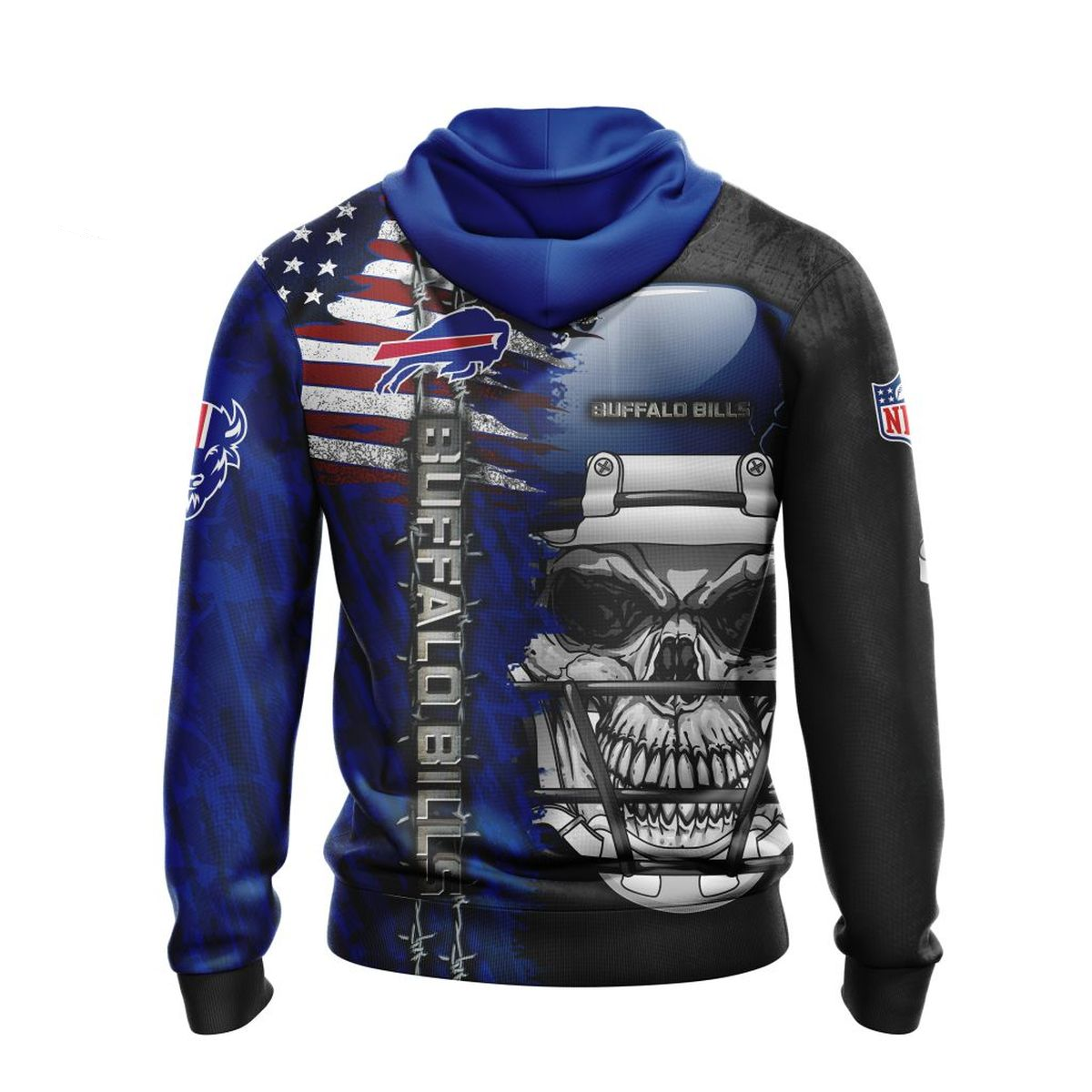 BUFFALO BILLS 3D HOODIE SKULL0803
