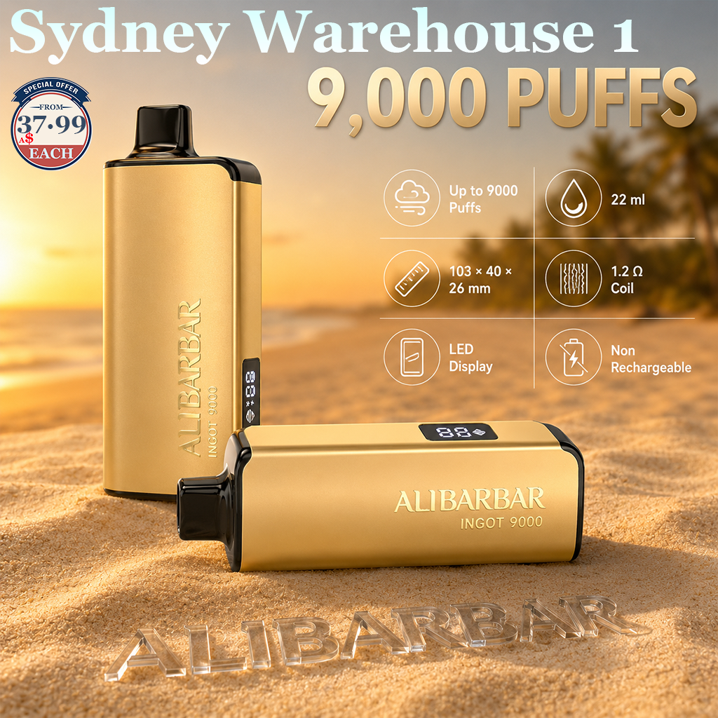 【3/5/7/10 unit packs | Free Shipping】ALIBARBAR INGOT 9000 Puffs Disposable Vape | Sydney Warehouse 1 | Fast Australia Delivery