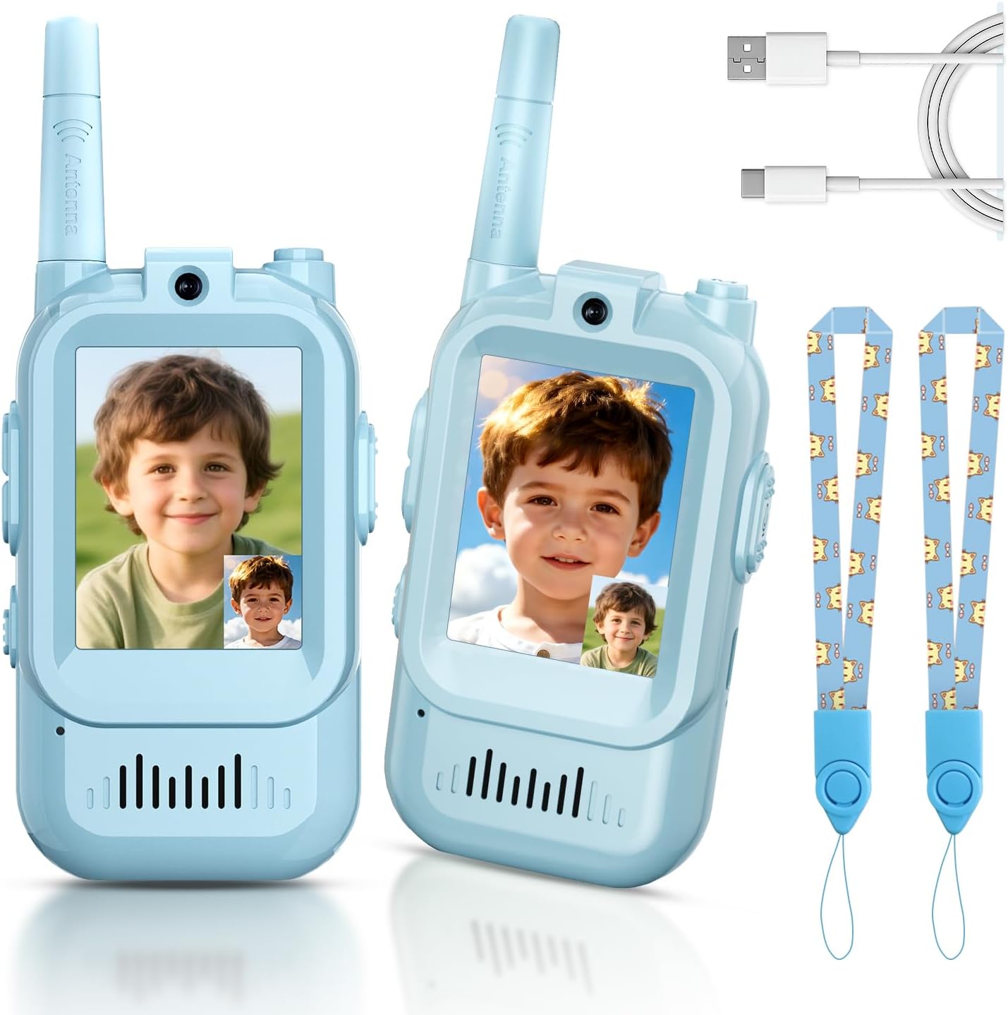 Handheld 2 Pack RechargeableVideo Intercom Kids Walkies Talkies
