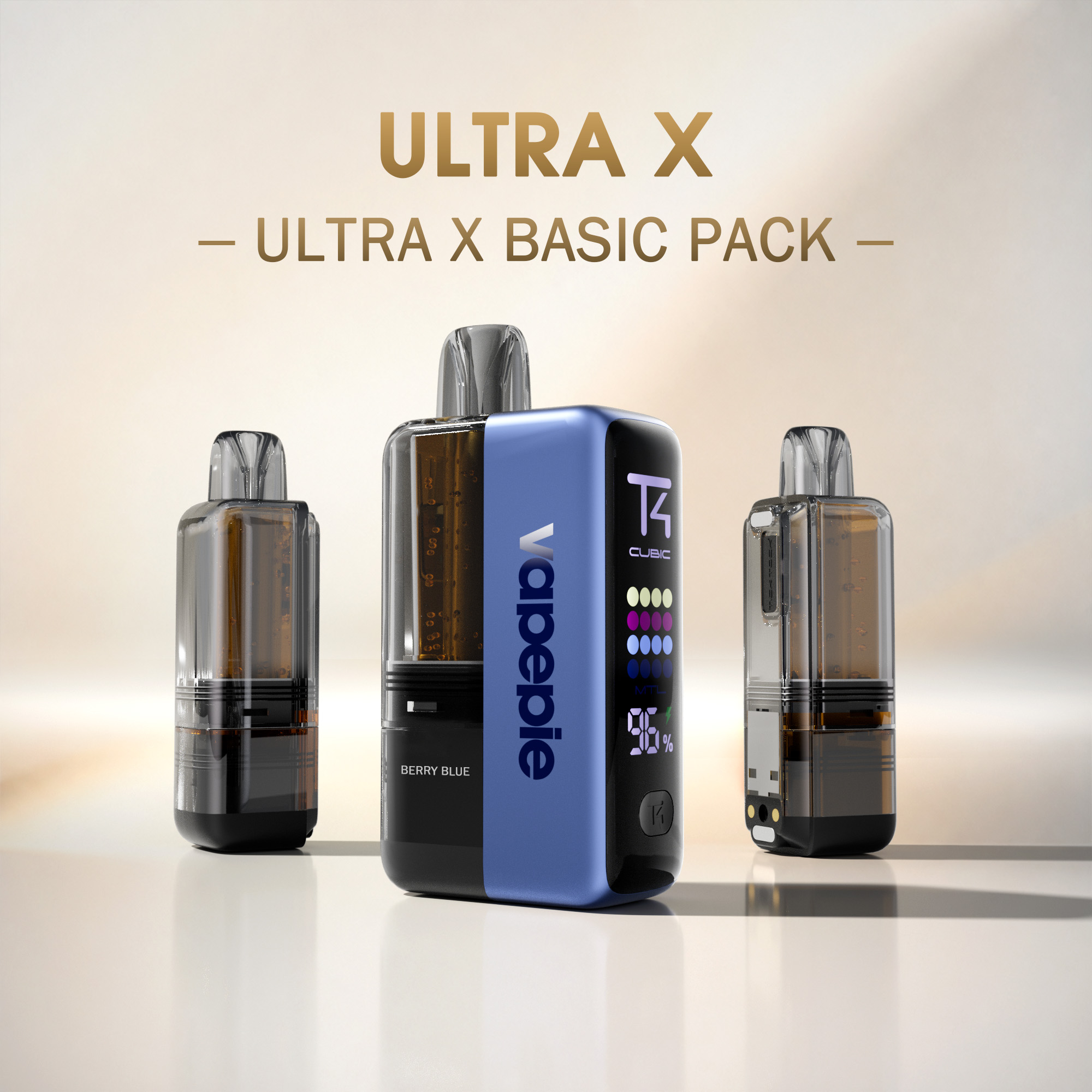 【Pod-Kit Sparpaket】 Vapepie Ultra X Easy Pod-Gerät 45.000 Puffs – Einfaches wiederaufladbares Kit mit 3 Pods