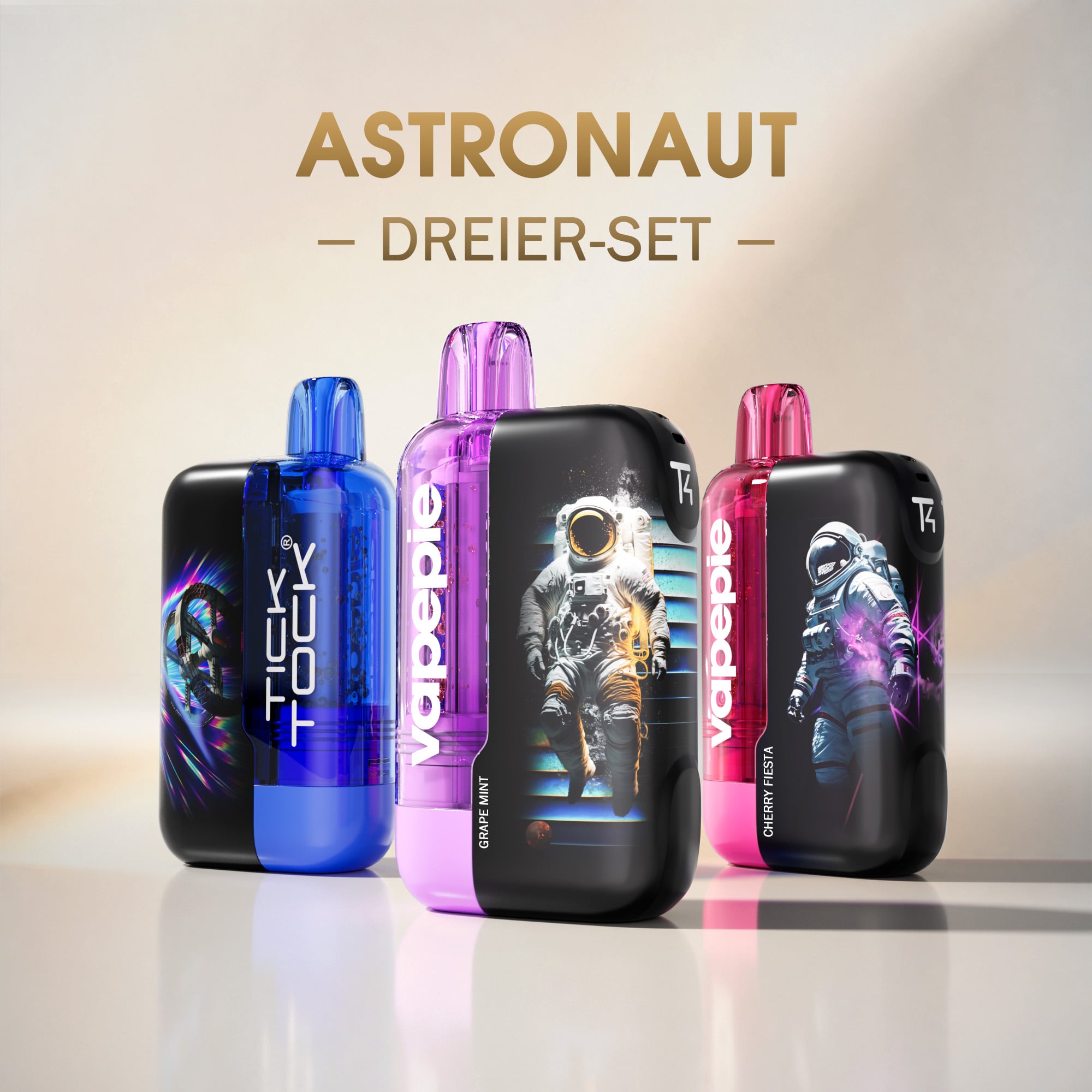 Vapepie Trio Astronauten-Paket 90.000 / 180.000 Puffs (3 oder 6 x Ultra Phantom) Einweg-Vape