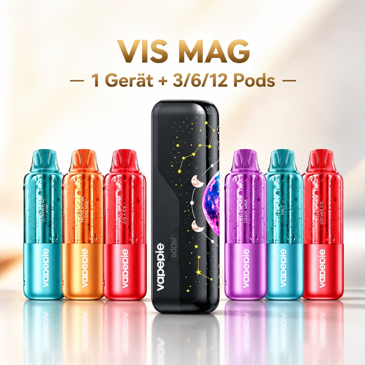 （Bis zu 15 % Rabatt）1 Gerät + 3/6/12 Pods | VAPEPIE VIS MAG 60000 Züge