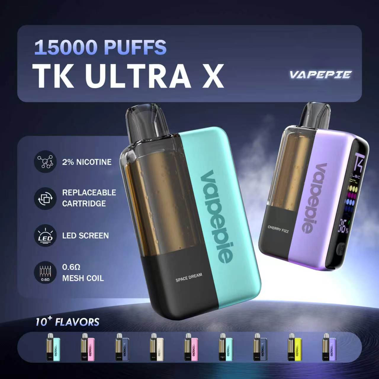 【Multiple bundles available】Vapepie Ultra X TK Edition 15000 Puffs – Pod-System