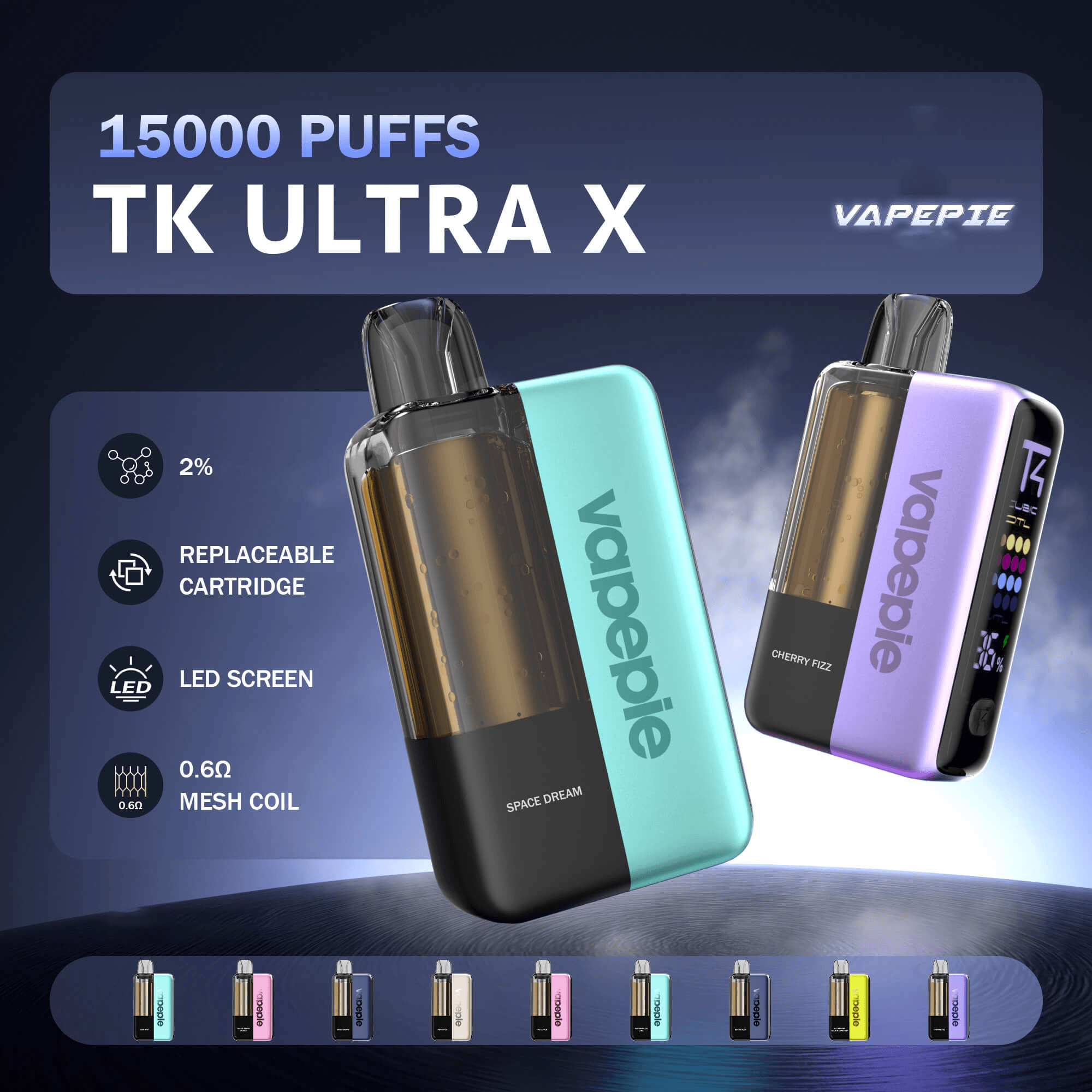 【Multiple bundles available】Vapepie Ultra X TK Edition 15000 Puffs – Pod-System