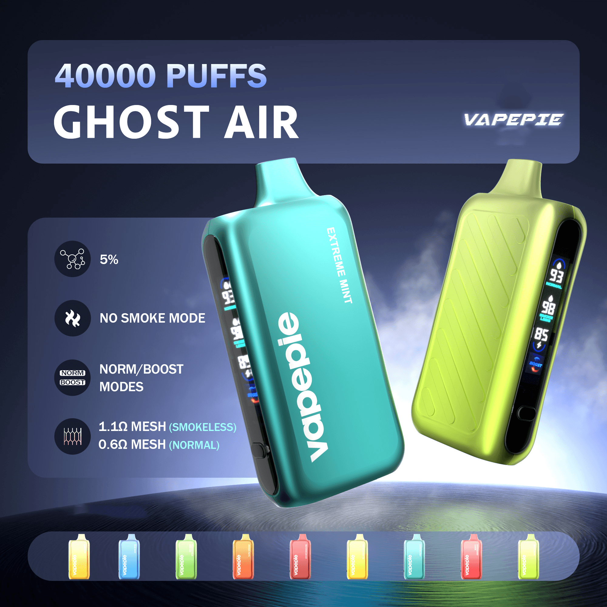 【3/5/7/10 unit packs | Free Shipping】 VAPEPIE GHOST AIR 40000 PUFFS