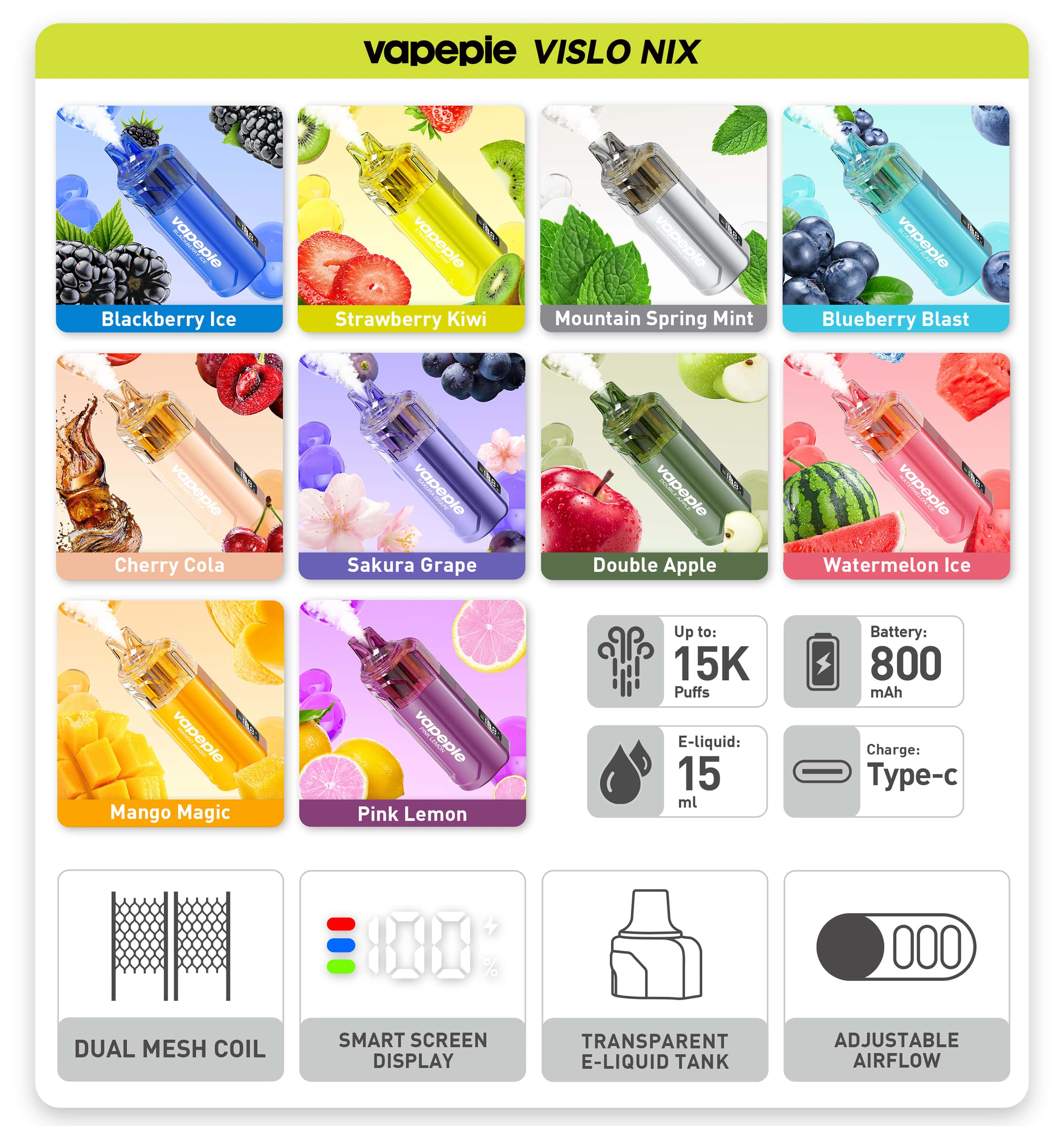 5 Vapepie Devices + 2 Bonus Vape