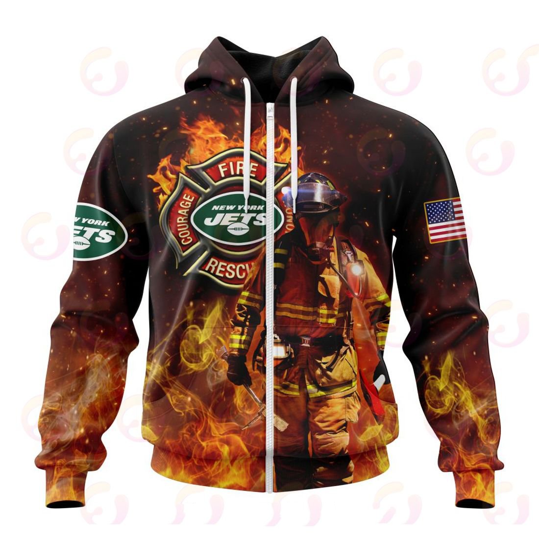 NEW YORK JETS HONOR FIREFIGHTERS – FIRST RESPONDERS 3D HOODIE