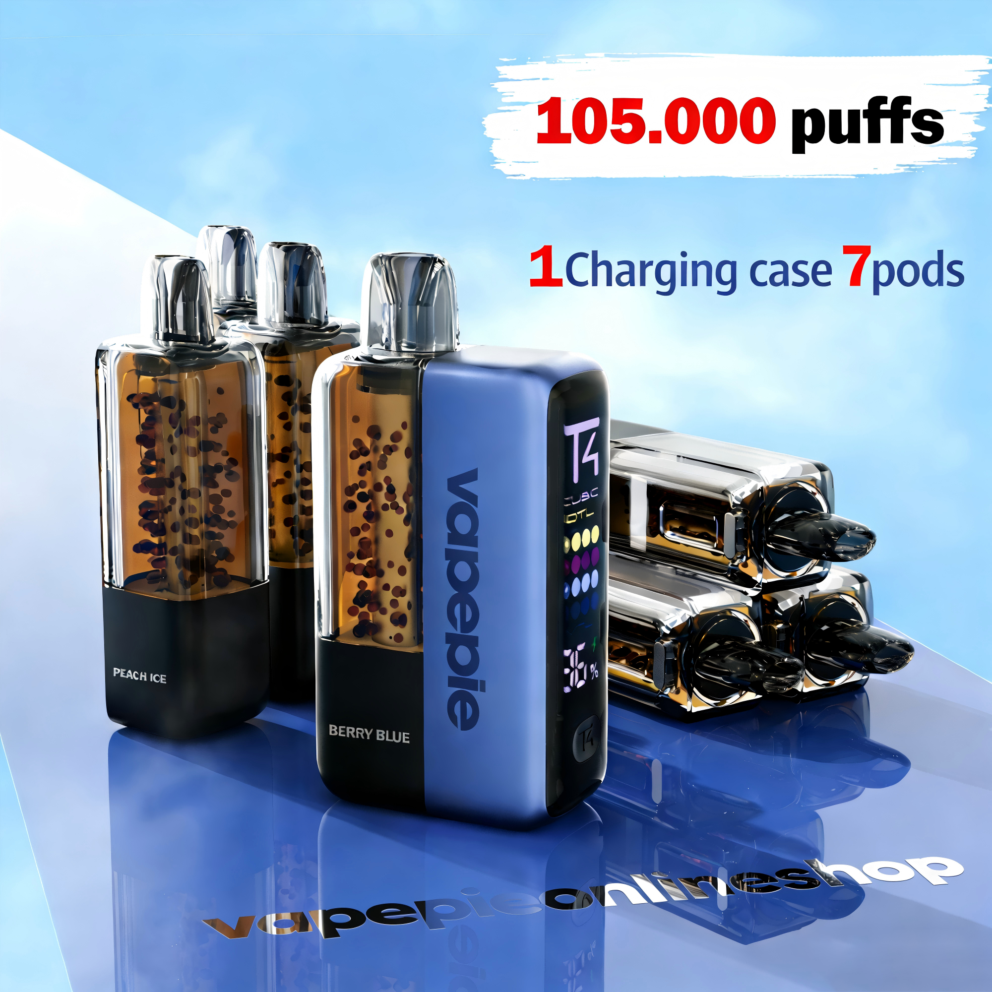 【7Pods+1Charging case】EU Vapepie UltraXx TK version / 15,000 puff