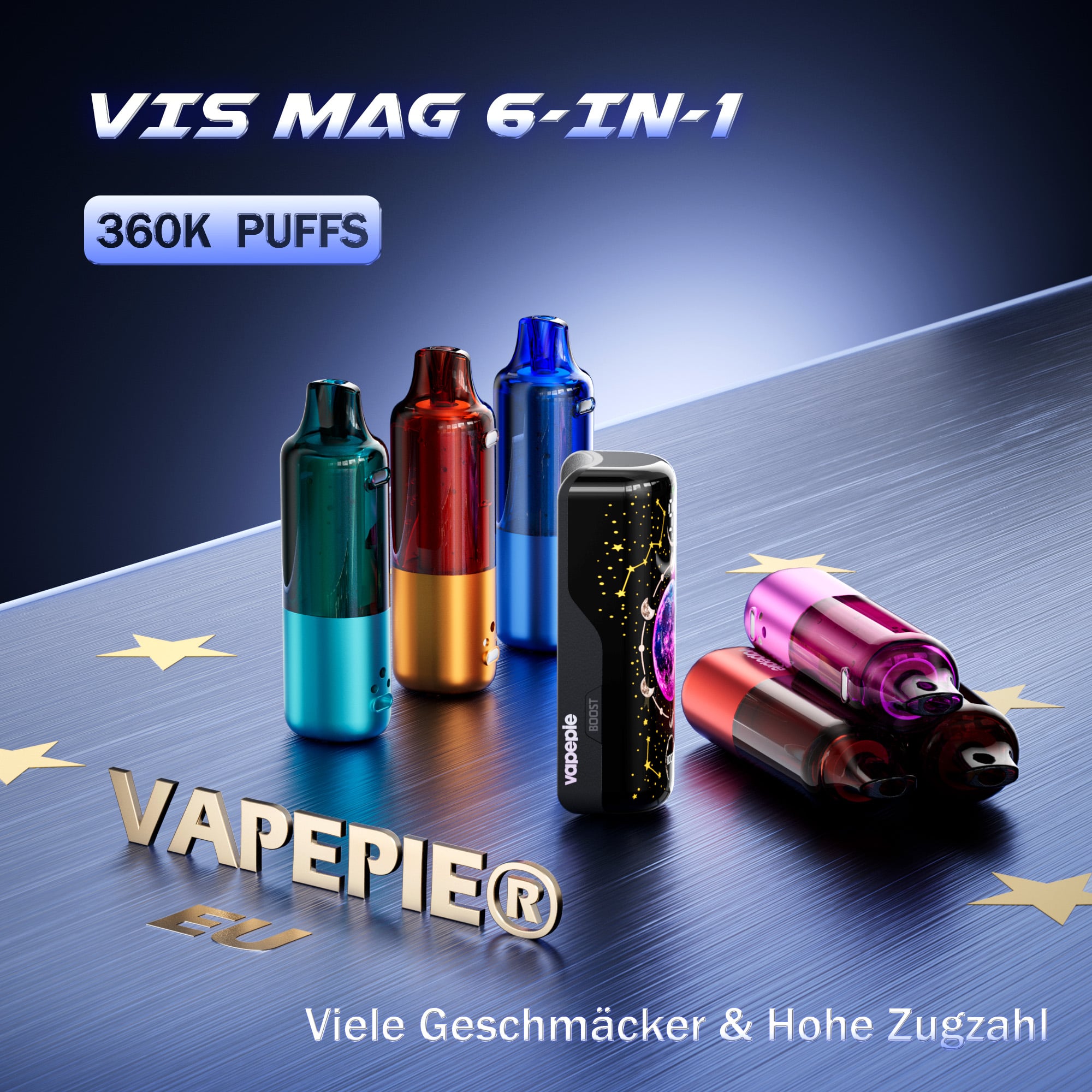 【Bis zu 20 % Rabatt】Vapepie 60000 VIS MAG 6-IN-1