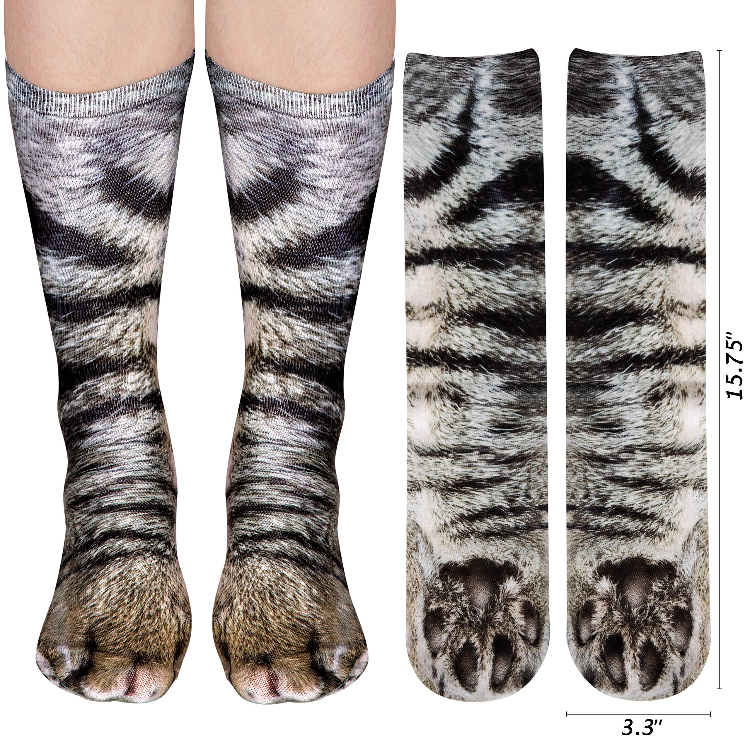 Animal Paw Socks Unisex 3D Print（6 PAIRS）