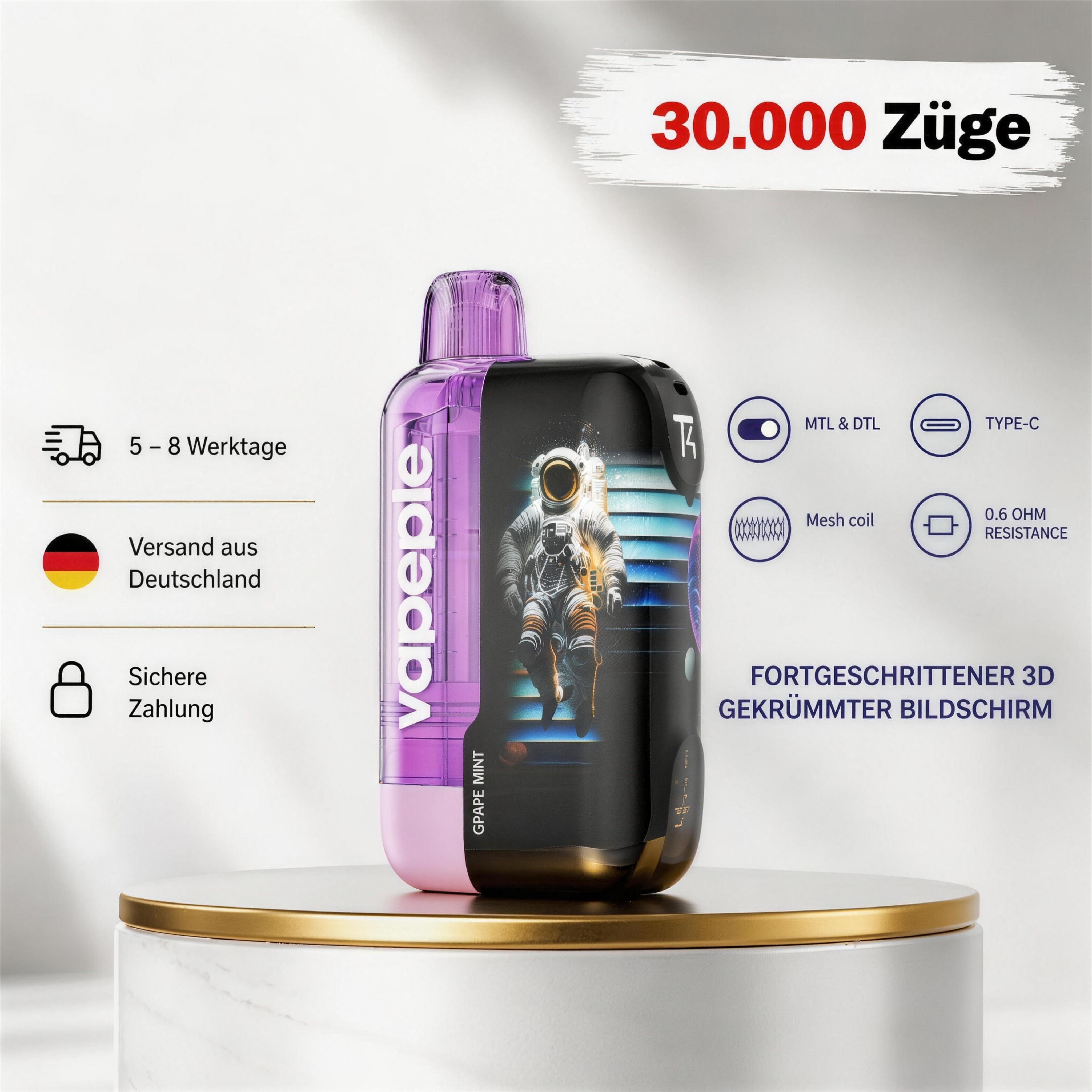 Vapepie&TK Ultra Phantom 30.000 Züge