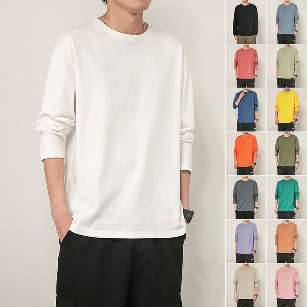 Castillotigo™ Nueva camiseta de manga larga de color sólido para hombre