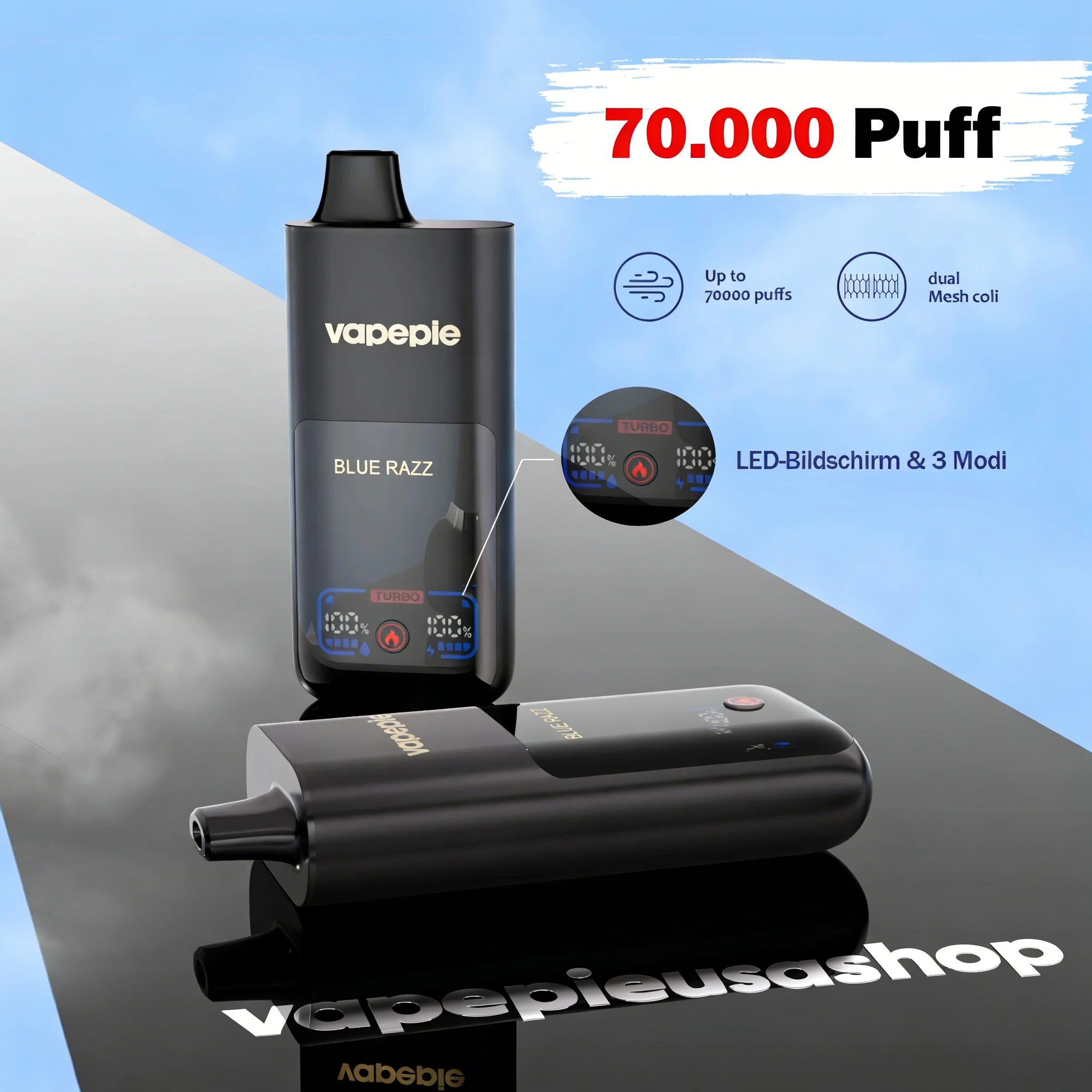EU Vapepie Mega 70000 Puff Disposable Vape · Ultra-high puff capacity designed