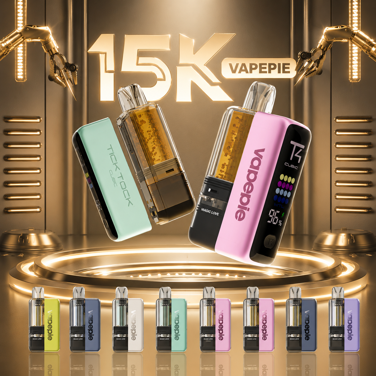 Vapepie Ultra X TK Edition Mini-Pod-Vaper mit LED 15.000 Puffs – Wiederaufladbares Pod-System【Individuell kombinierbar】2