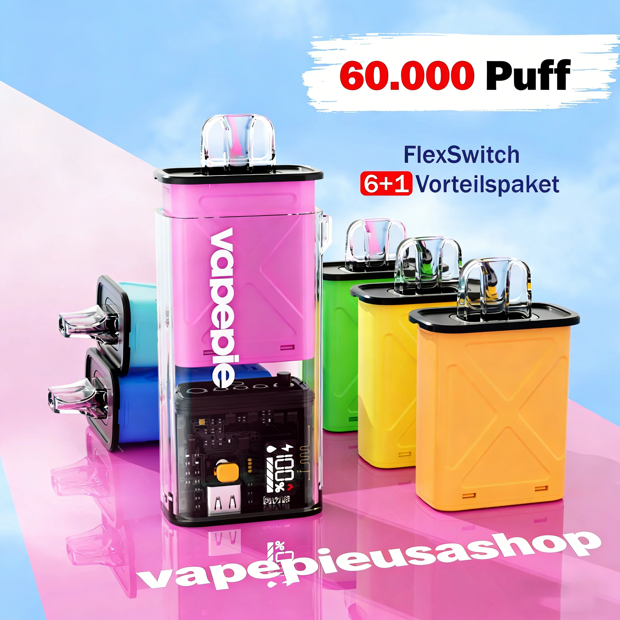 EU Vapepie Ultra X Complete Starter Kit 360k Puffs | 1 Rechargeable Device + 6 Pods Bundle Vape