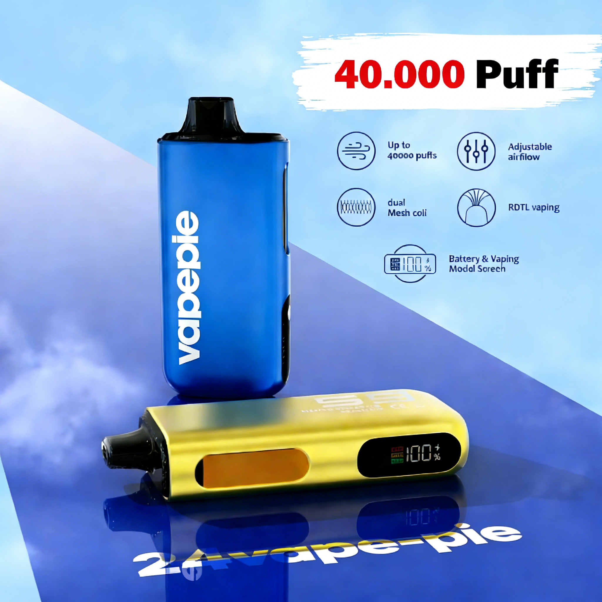 us Vapepie Big Empire 40000 Puff Vape · Large Capacity Rechargeable Vape for Heavy Users