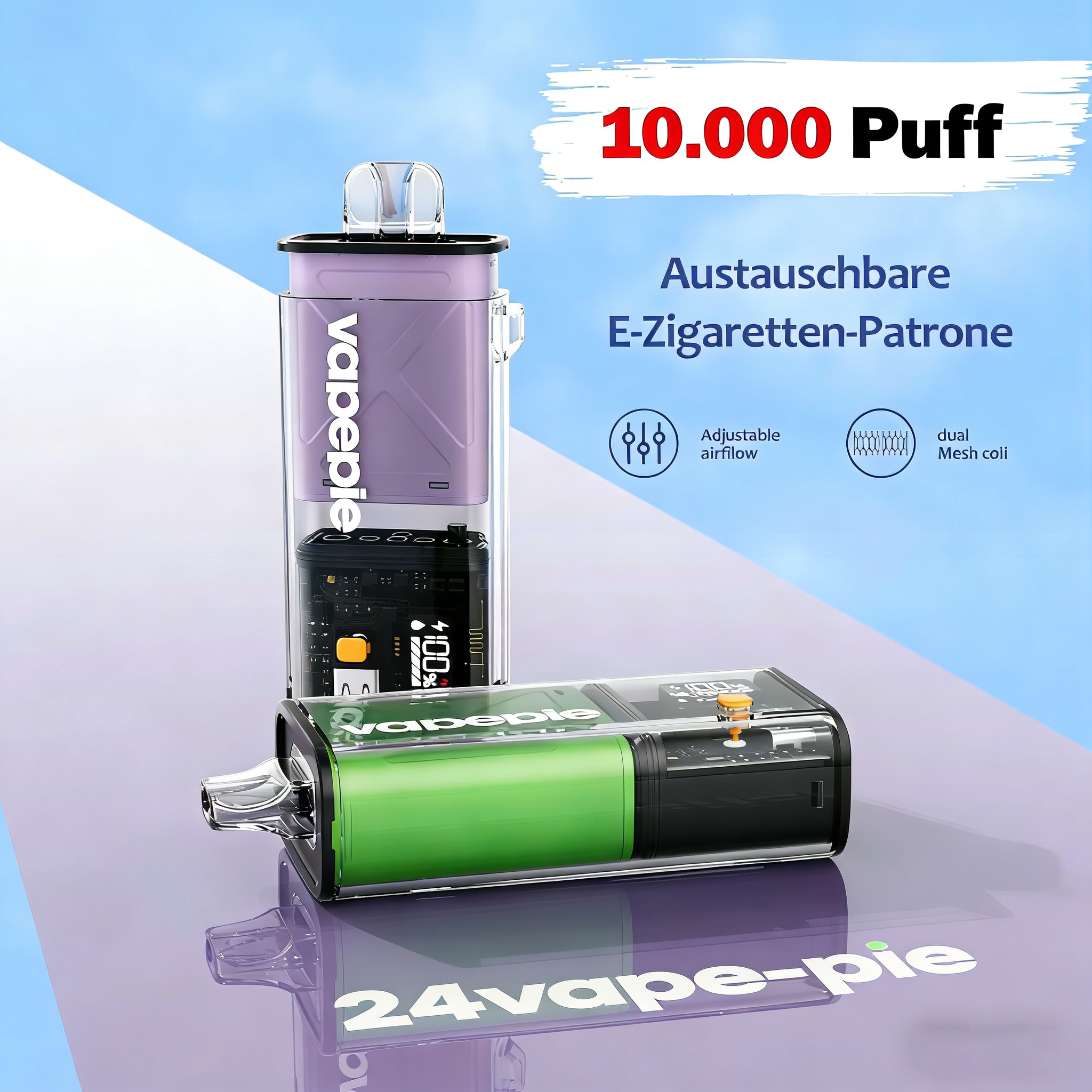 us Vapepie FlexSwitch 10000 Puff Refillable Pod Vape · Replaceable Pod System with Multiple Options