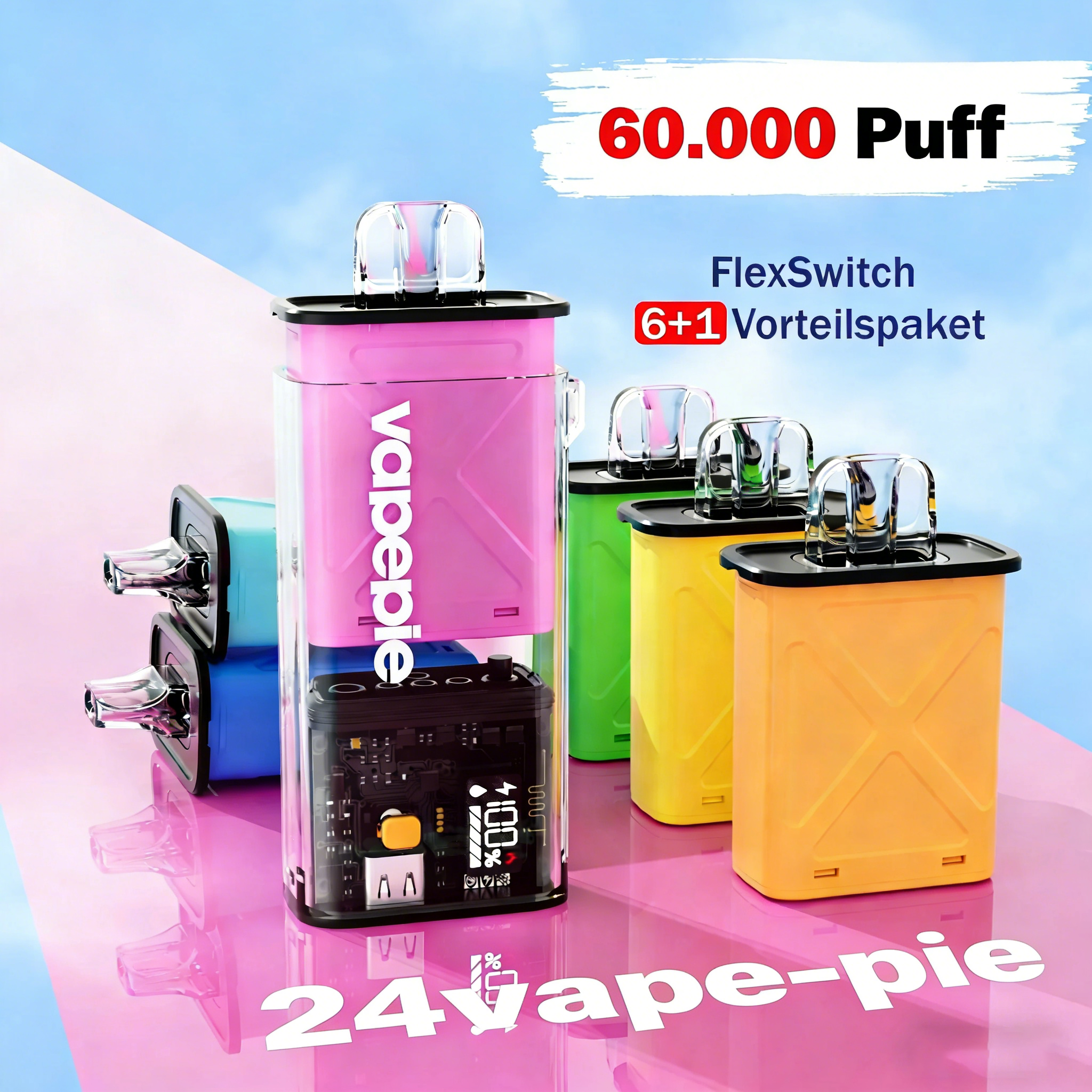us Vapepie Ultra X Complete Starter Kit 360k Puffs | 1 Rechargeable Device + 6 Pods Bundle Vape