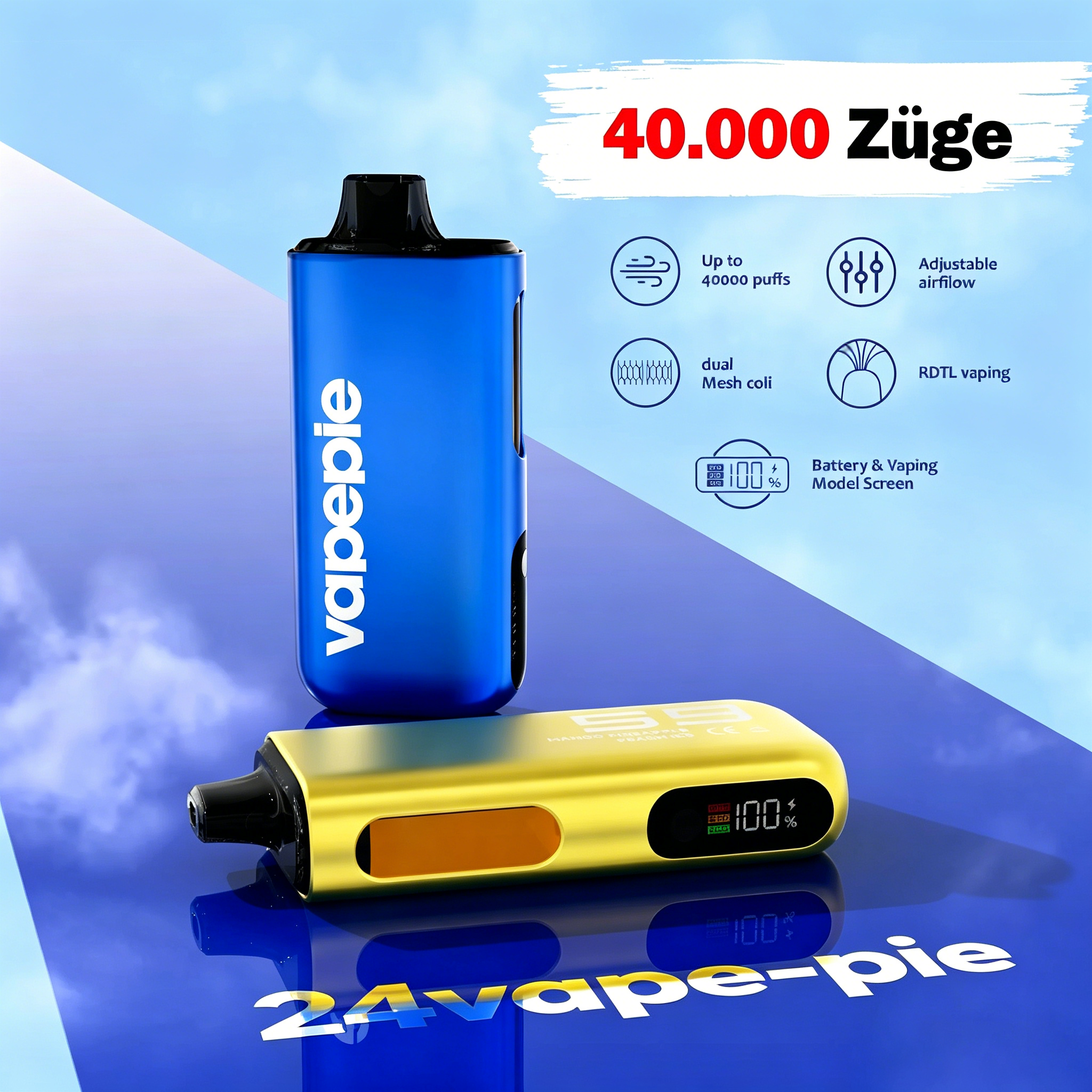 Vapepie Big Empire 40.000 Züge Vape · Hochkapazitäts wiederaufladbares Vape für starke Nutzer