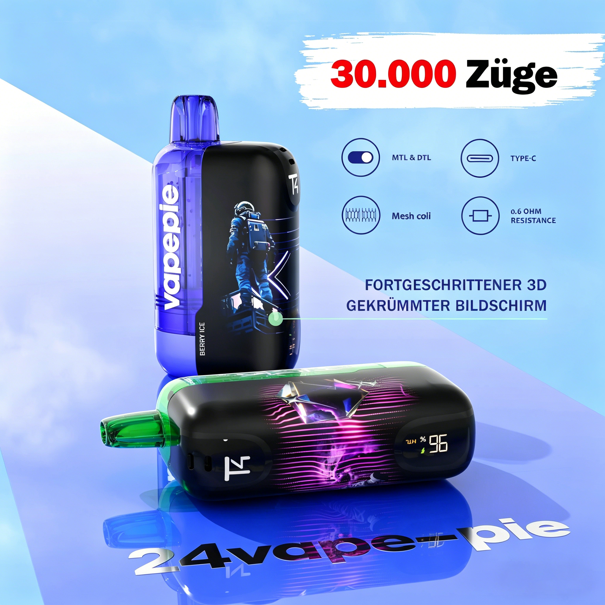 Vapepie Ultra Phantom 30.000 Züge Einweg-Vape