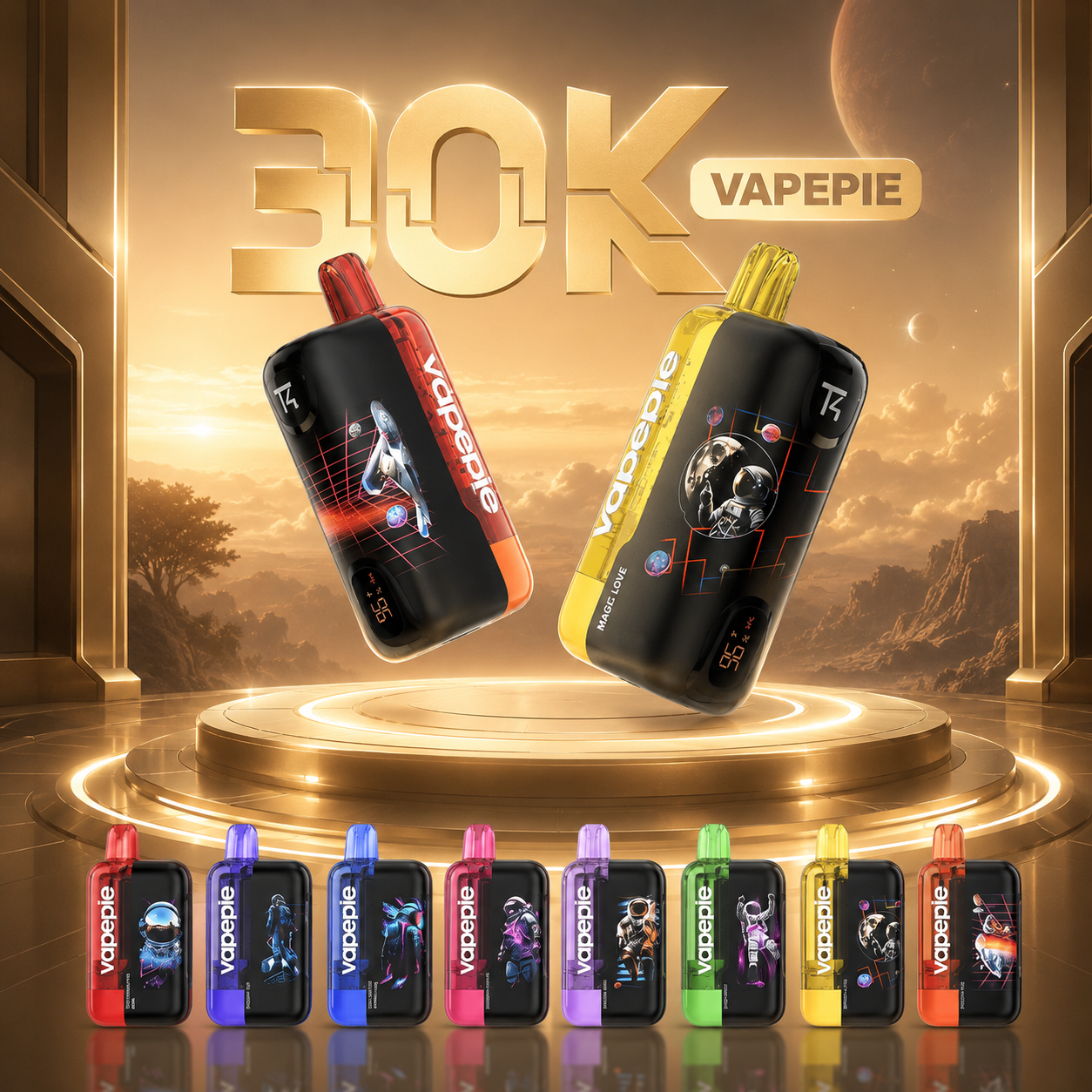 Vapepie Ultra Phantom Smarter Vaper mit 3D-Bildschirm 30.000 Puffs – Frischer Vaper mit MTL/DTL-Modi und 3D-Pantalla