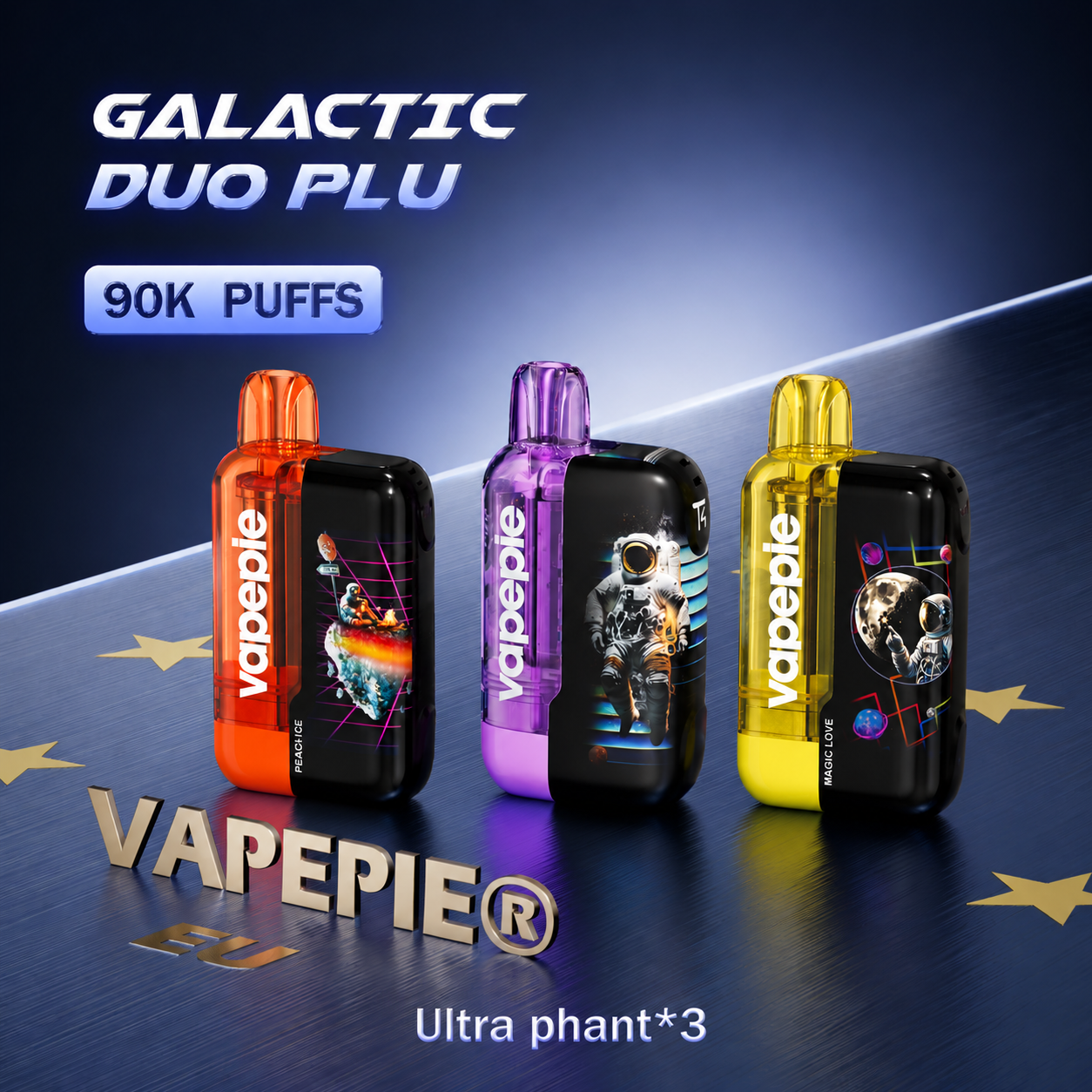 【Sparpaket】 Vapepie Trio Astronauten-Paket 90.000 Puffs (3x Ultra Phantom) Einweg-Vape