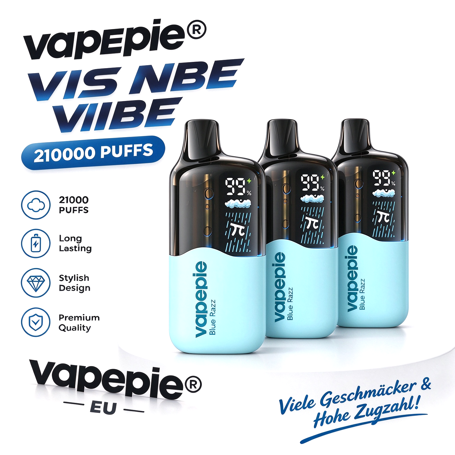 ✨【Sparpaket】VAPEPIE VIS VIBE✖3  Pack 210.000 Züge