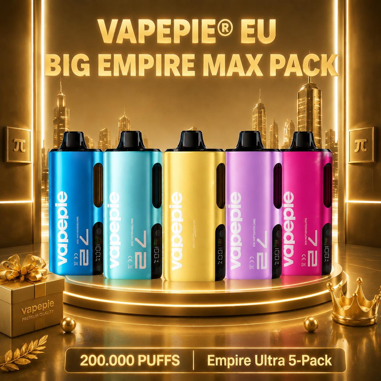 【Sparpaket】Vapepie Big Empire*5 Vape mit 200.000 Puffs