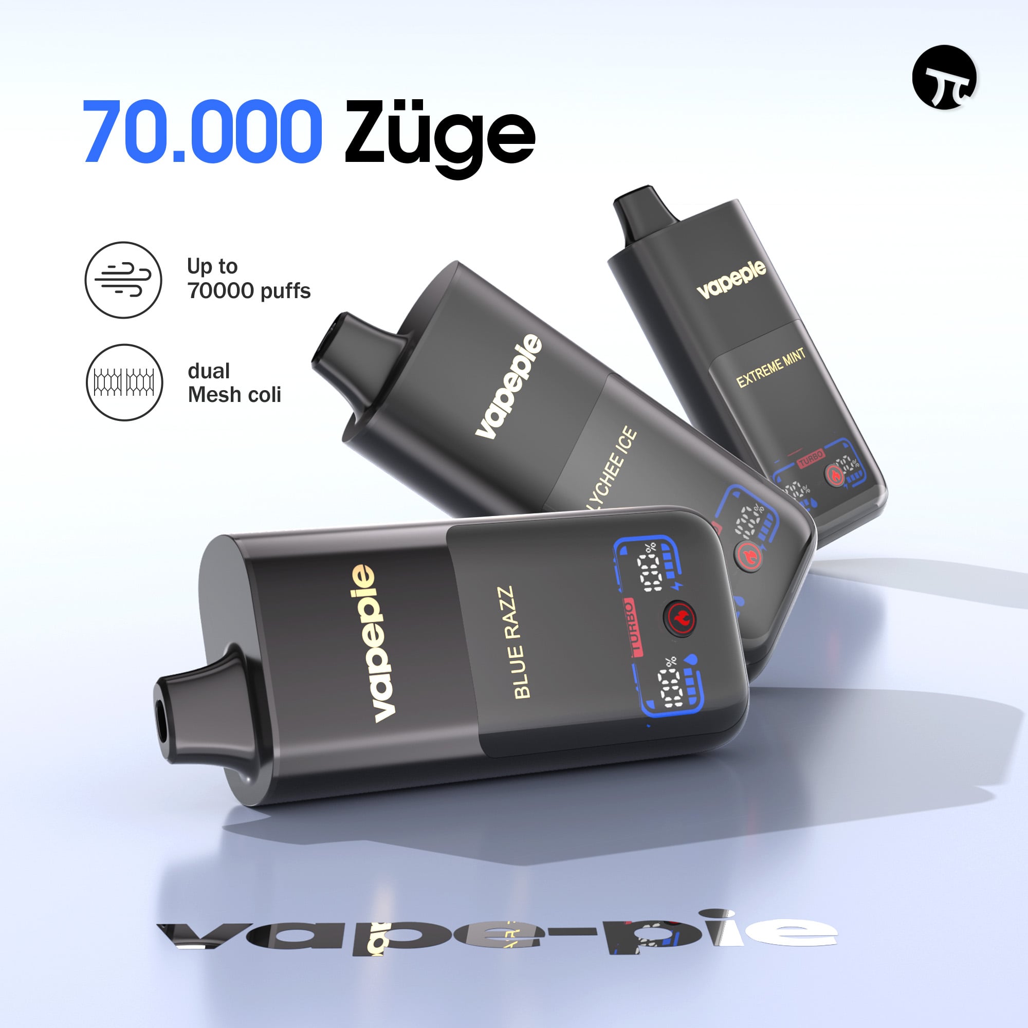 Vapepie Mega 70.000 Züge Einweg-Vape · Extrem hohe Zugkapazität