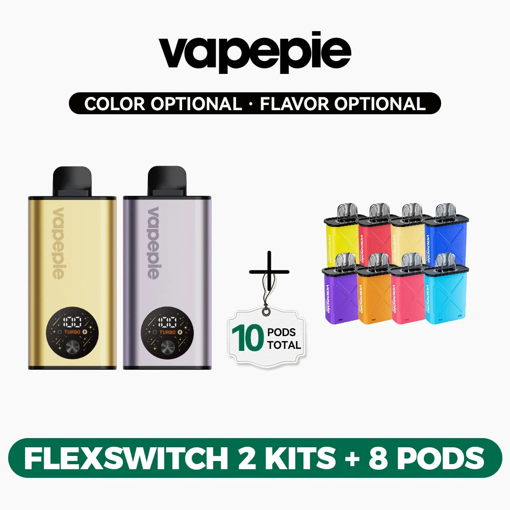 【MEL】Vapepie FlexSwitch 10K Double Kit Bundle | 2 Device + 8 Pods – Save 10%